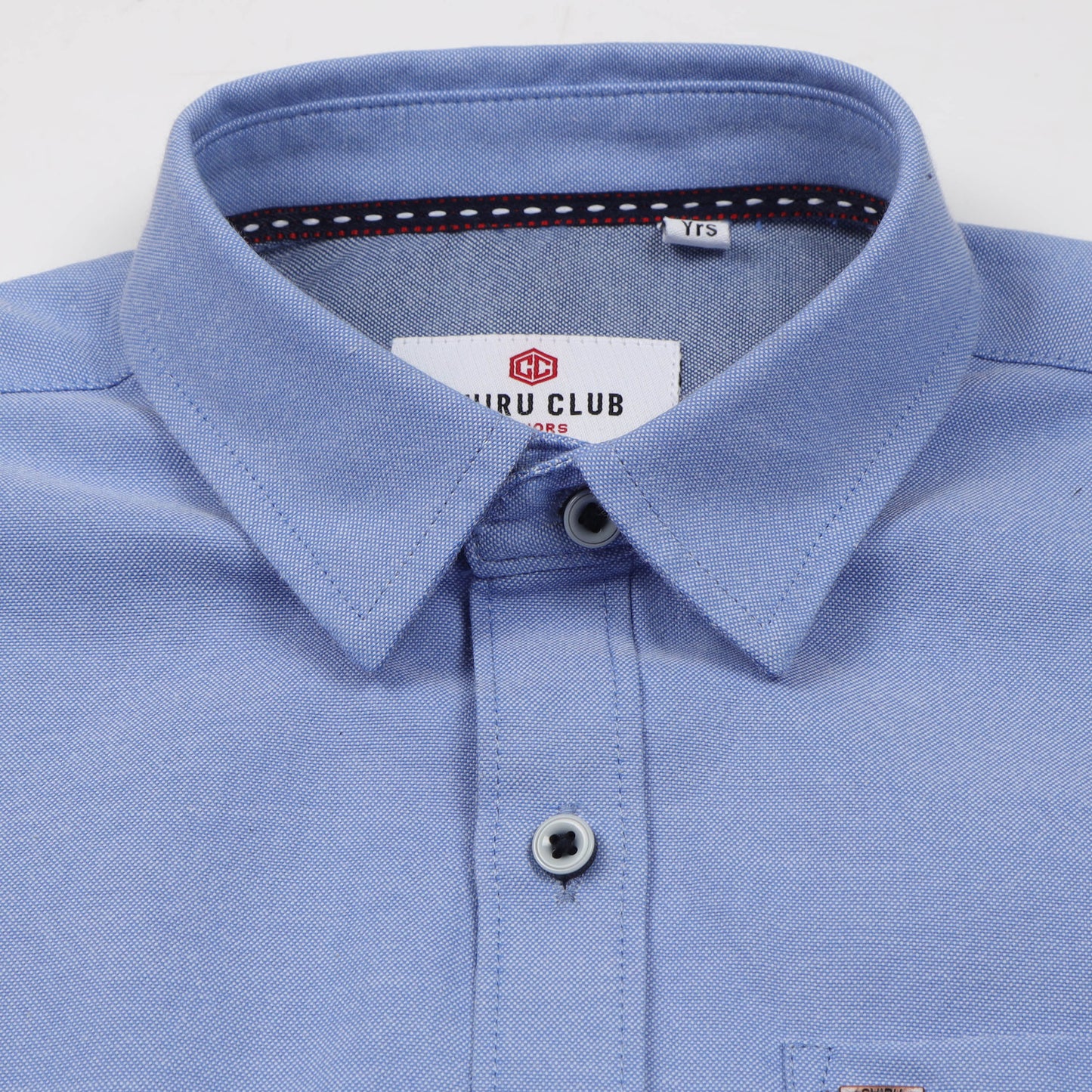 Sky Blue Yarn Dyed Oxford Solid Shirt for Boys