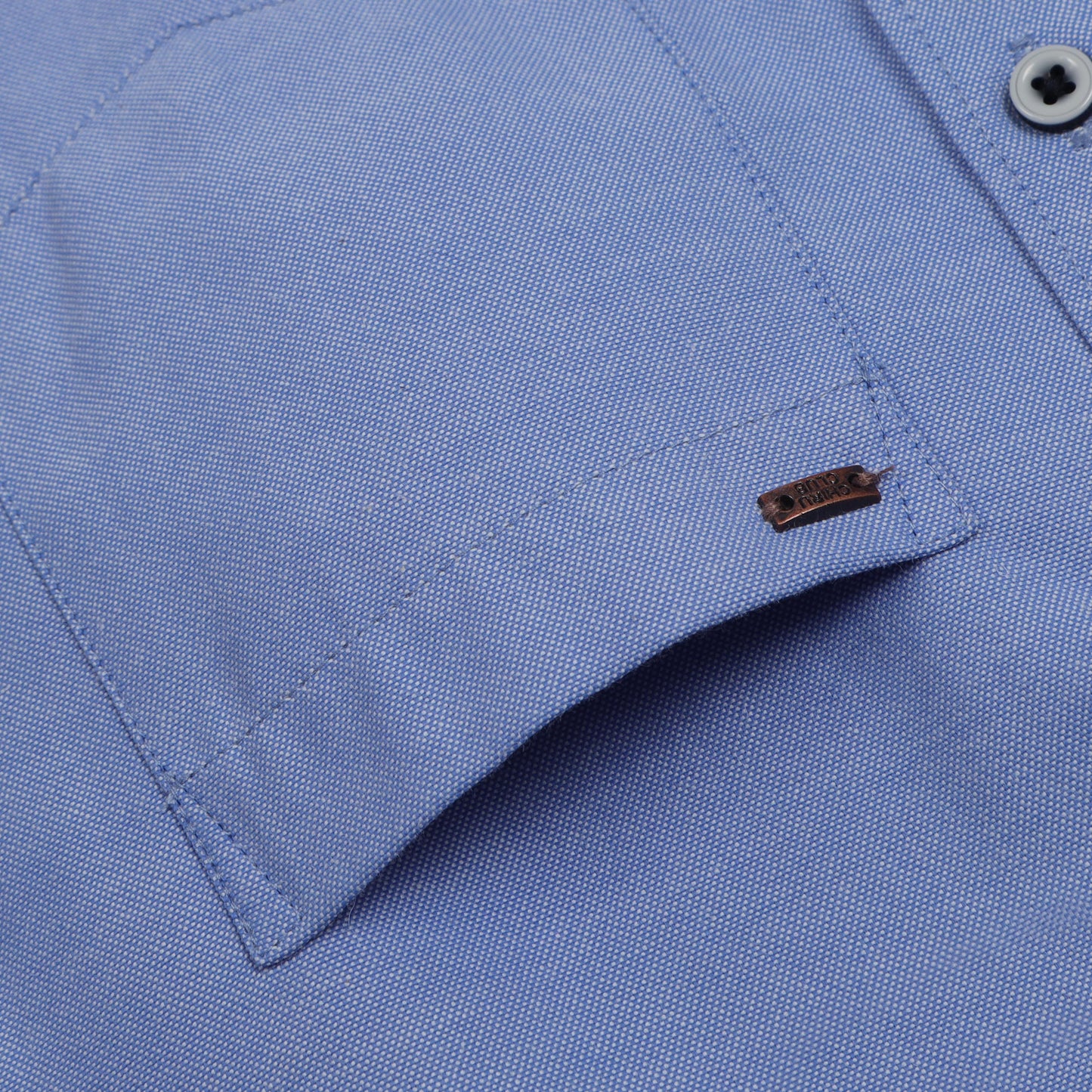 Sky Blue Yarn Dyed Oxford Solid Shirt for Boys