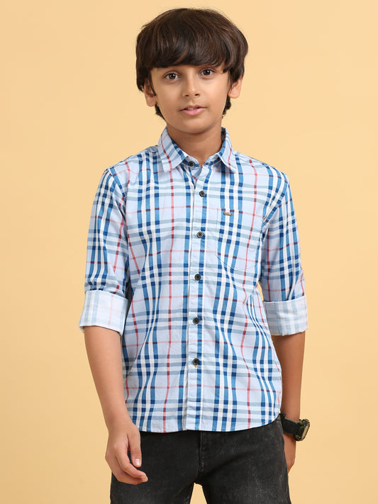 Powder Blue Laffer Checks Shirt