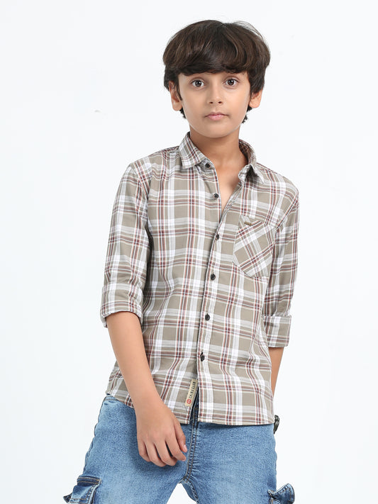 Sand Oxford Checks Shirt