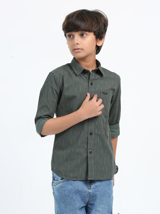 Olive Green Laffer Print Shirt