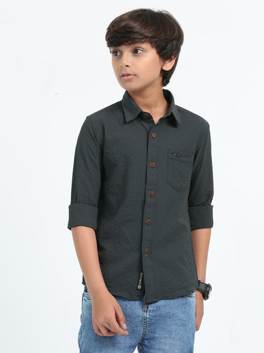 Lunar Green Solid Popcorn Shirt