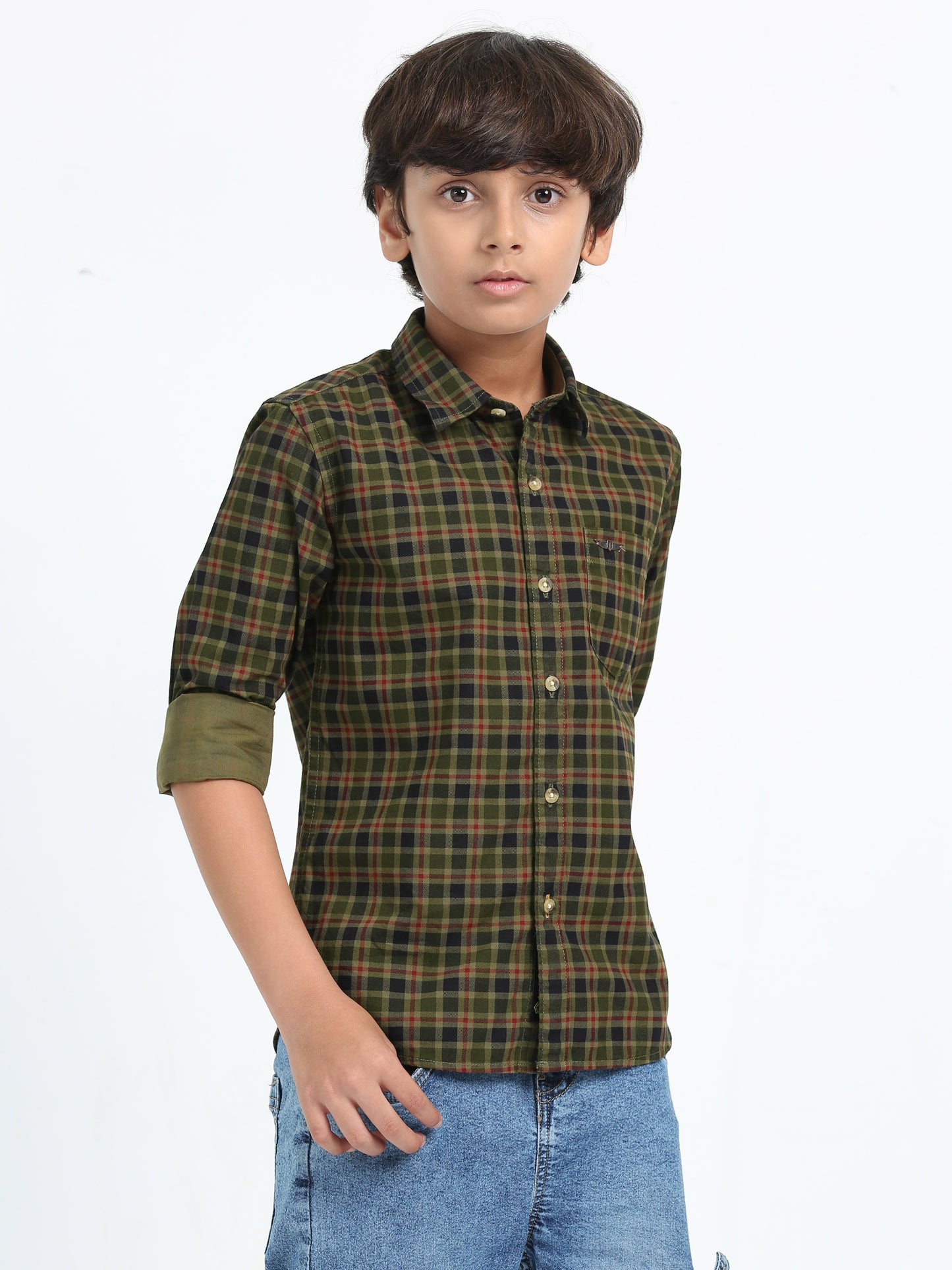 Olive Laffer Checks Shirt
