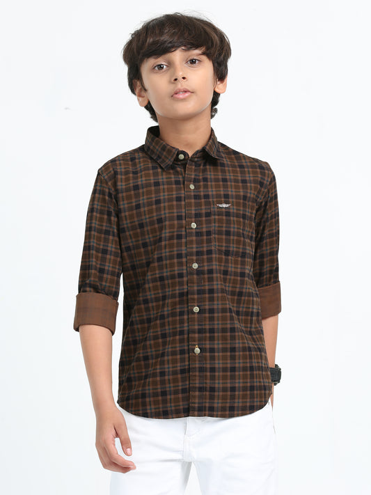 Brown Laffer Checks Shirt