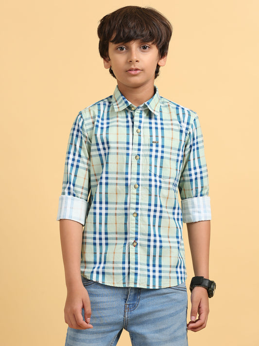 Pista Green Laffer Checks Shirt