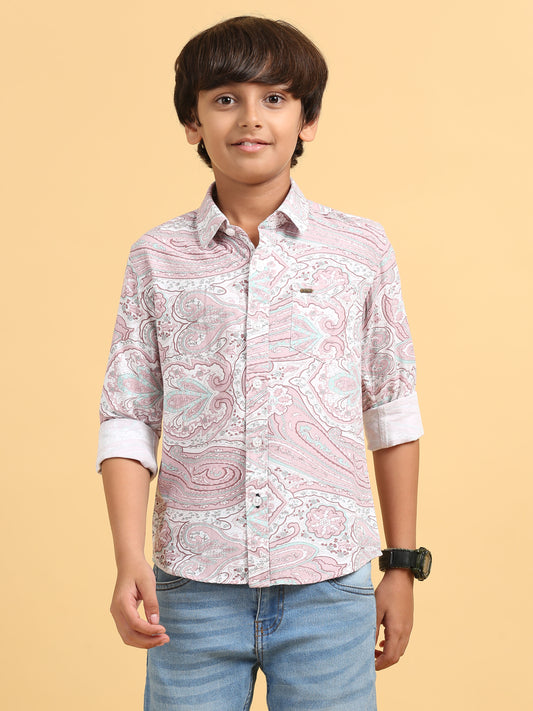 Pink Blossom Rayon Printed Shirt