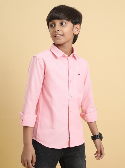 Pink Oxford Solid Shirt