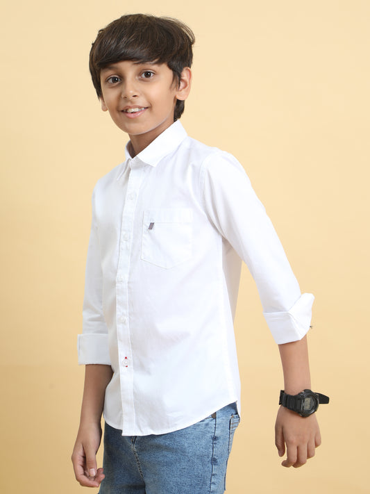 Pearl White Supima Cotton Solid Shirt