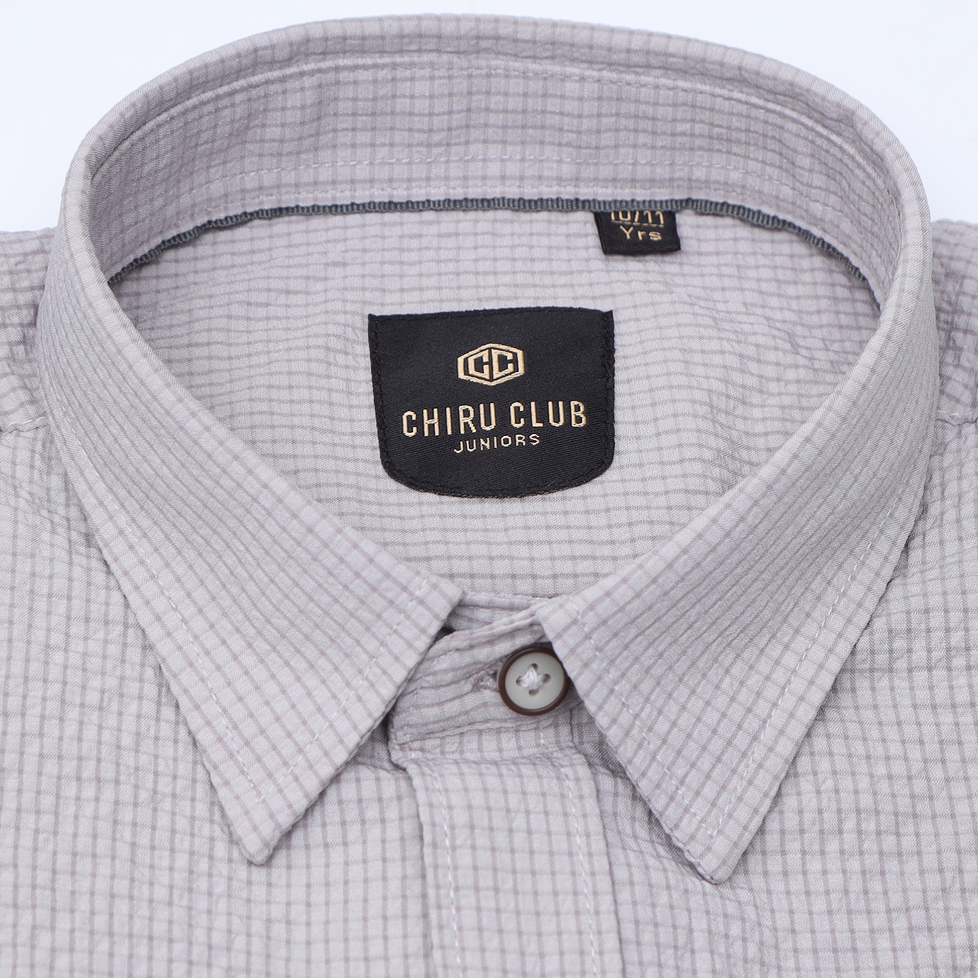 Light Grey Solid Popcorn Shirt for Boys 