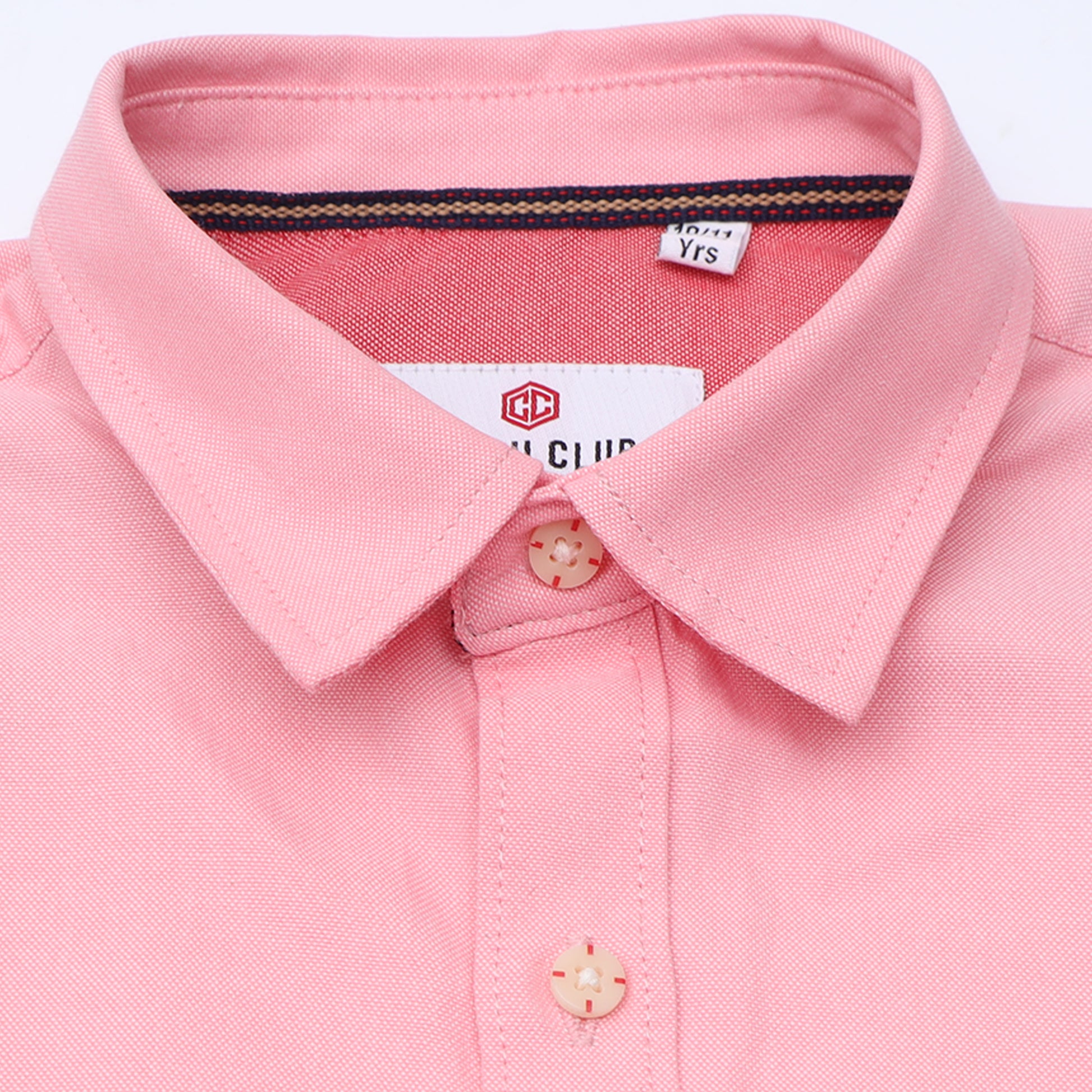 Pink Oxford Solid Shirt for Boys