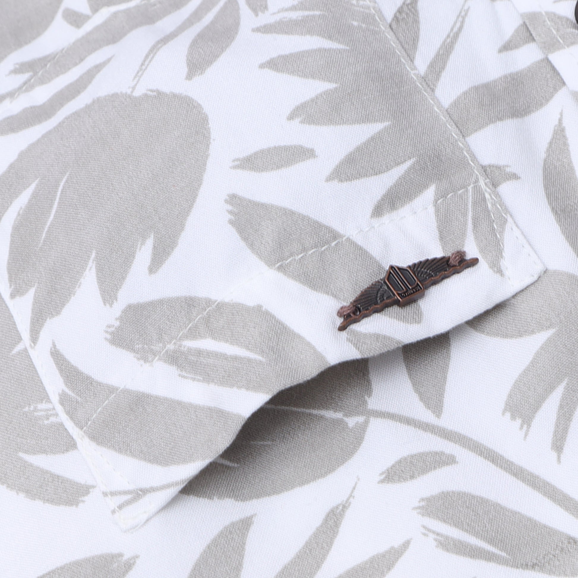 Ash Brown Rayon Printed Shirt for Boys