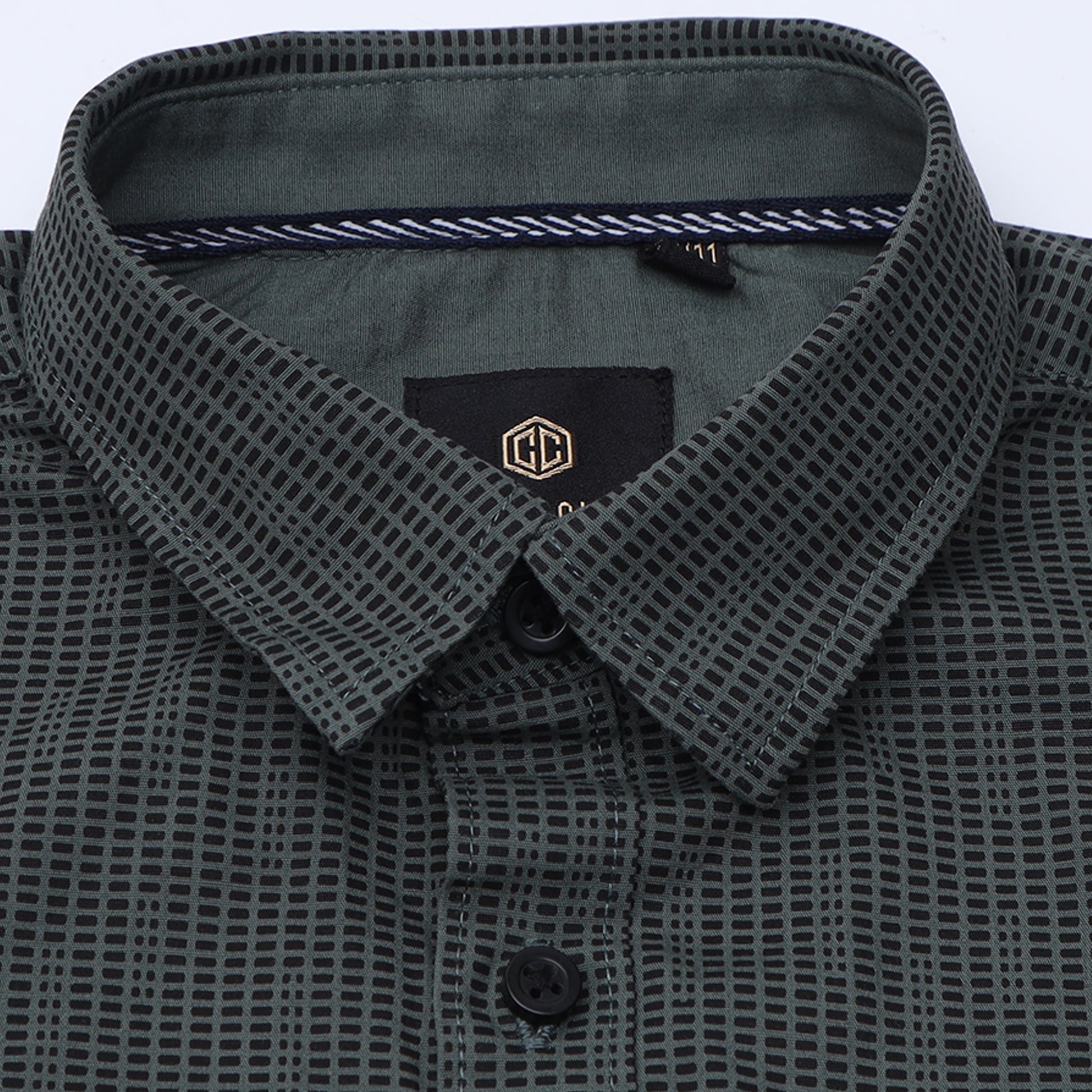 Olive Green Laffer Print Shirt for Boys
