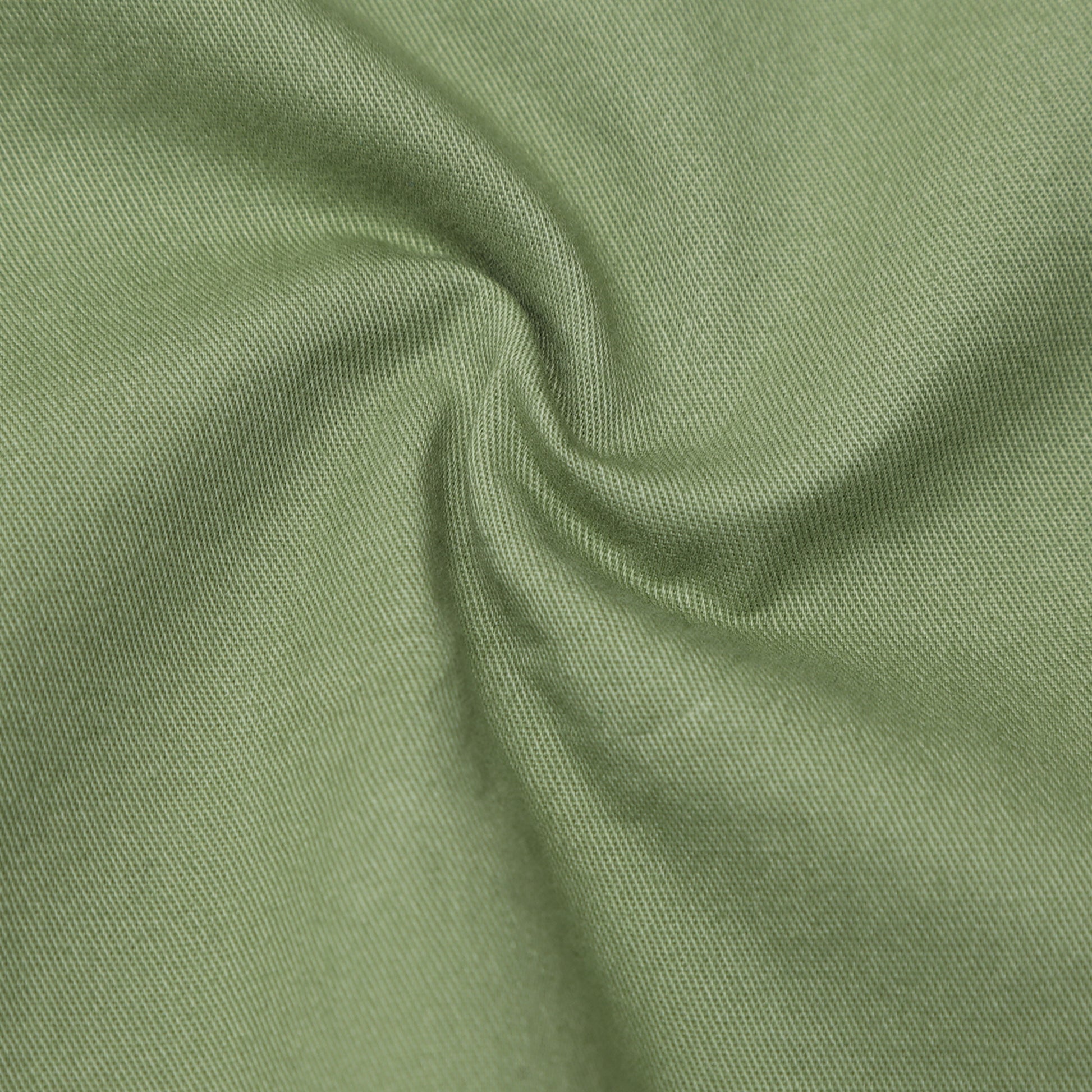 Sab Green Twill Leather Finish Solid Shirt