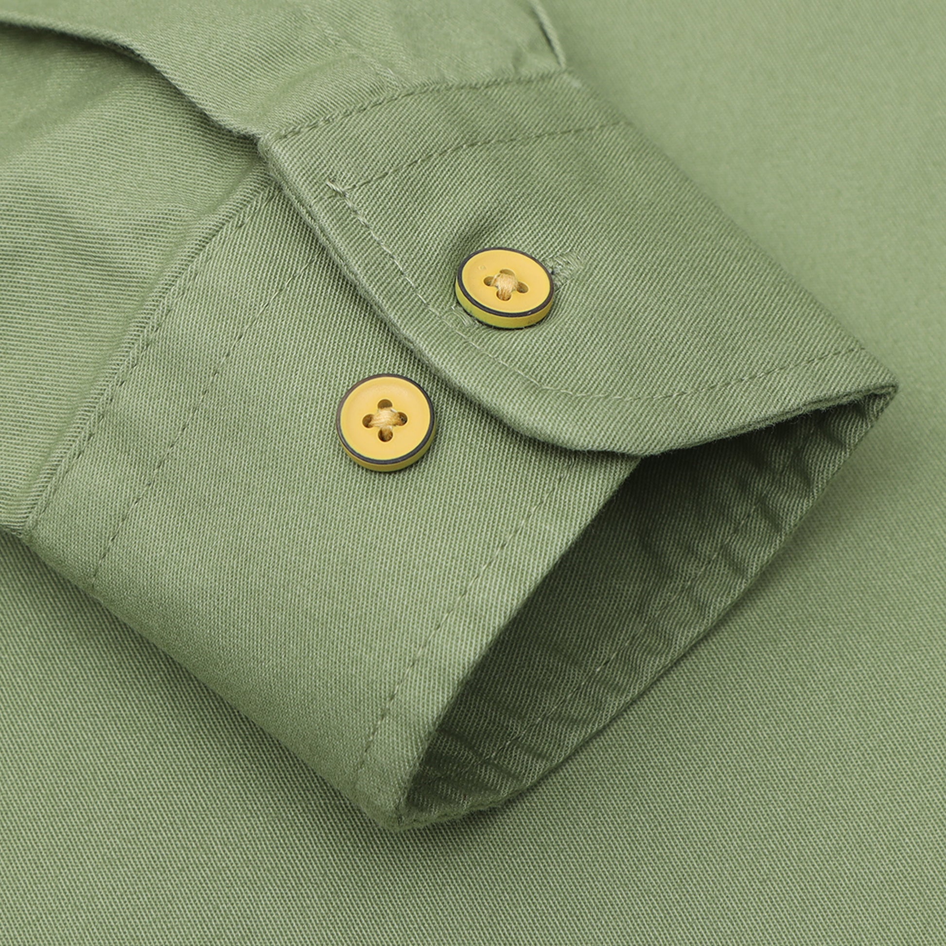 Sab Green Twill Leather Finish Solid Shirt