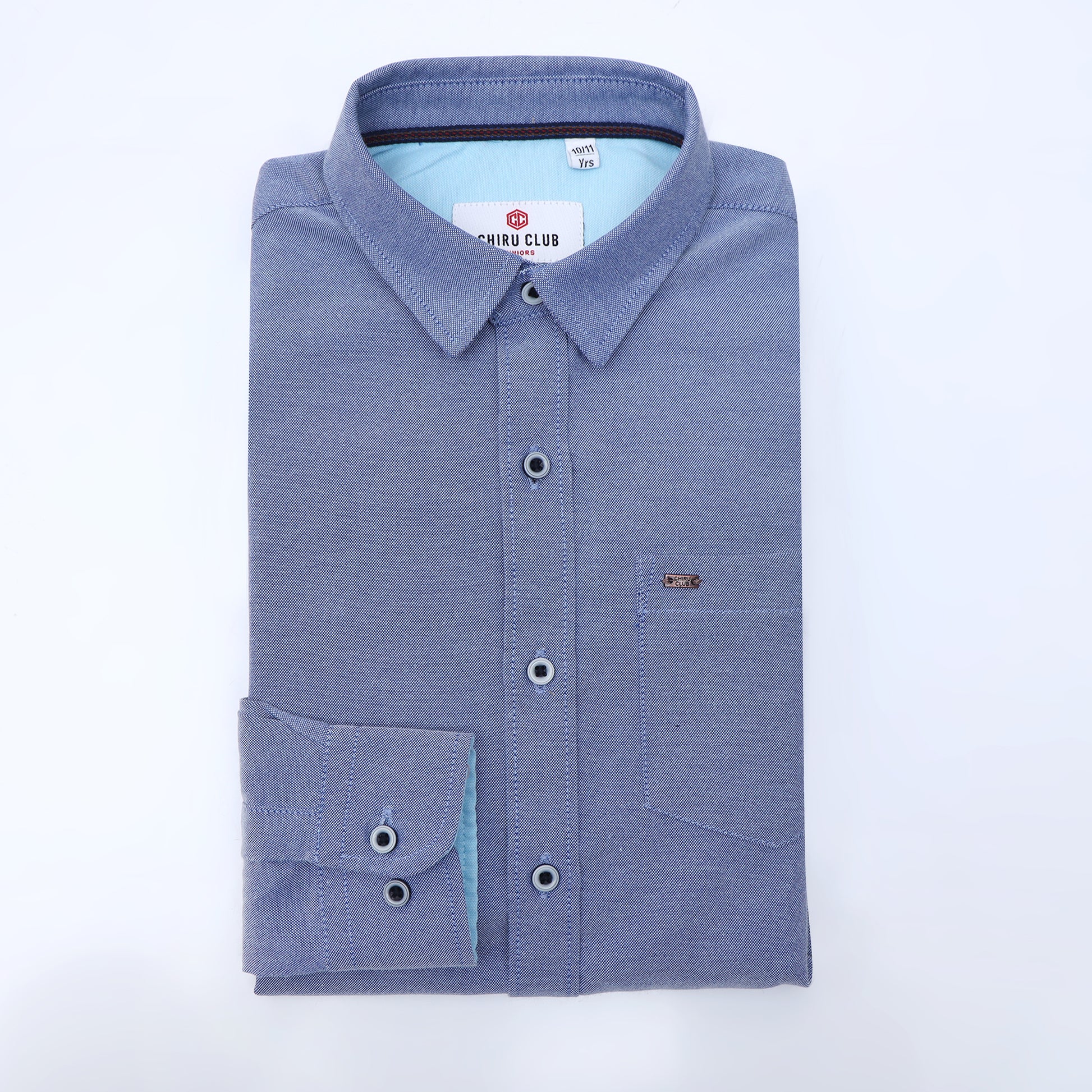 Navy Blue Oxford Solid Shirt for Boys 