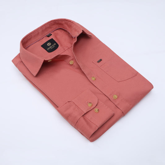 Fuzzy Wuzzy Brown Twill Leather Finish Solid Shirt
