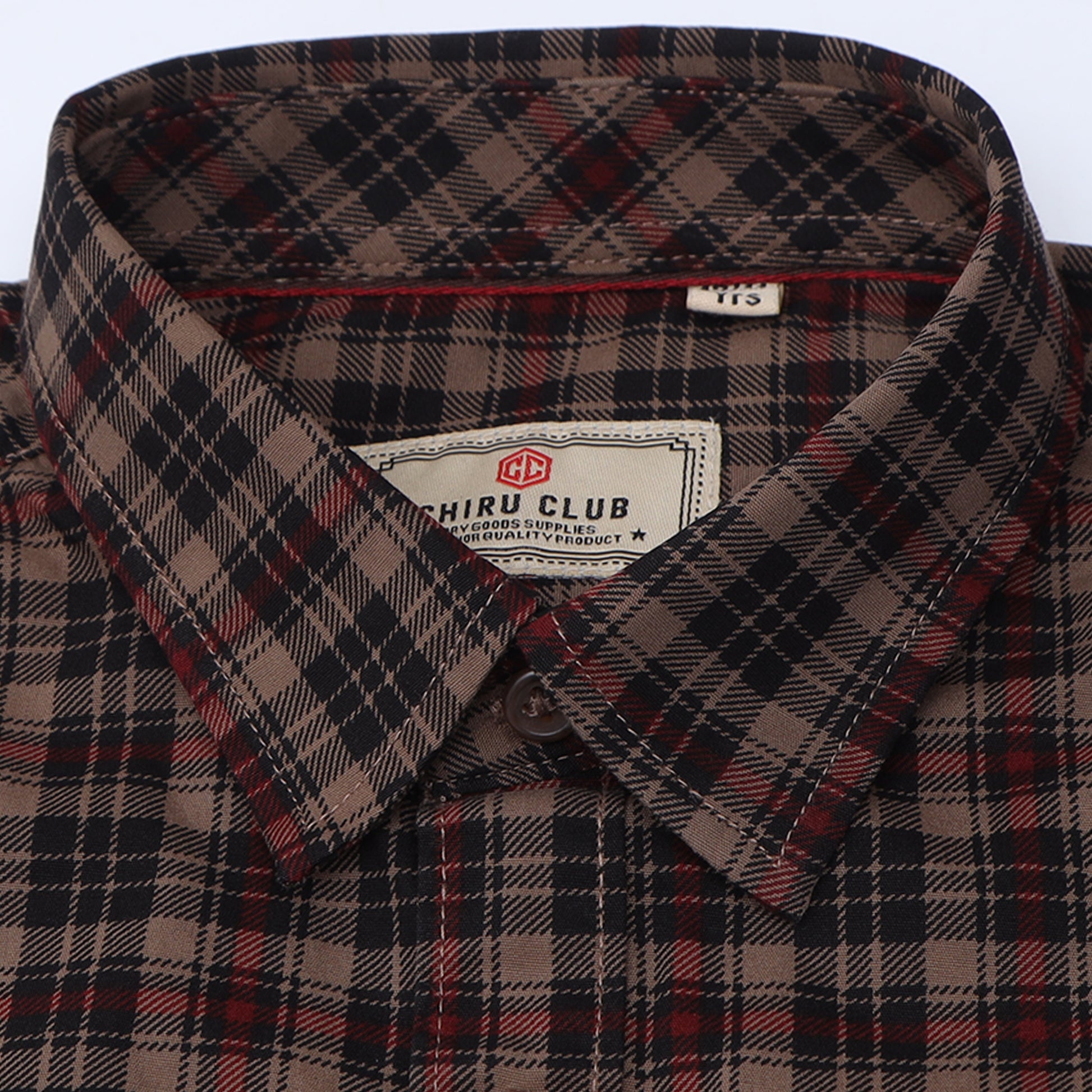 Khaki Laffer Checks Shirt for Boys