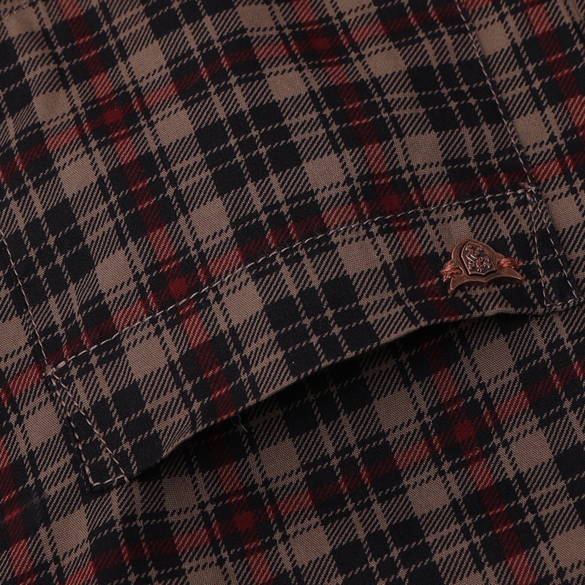 Khaki Laffer Checks Shirt for Boys