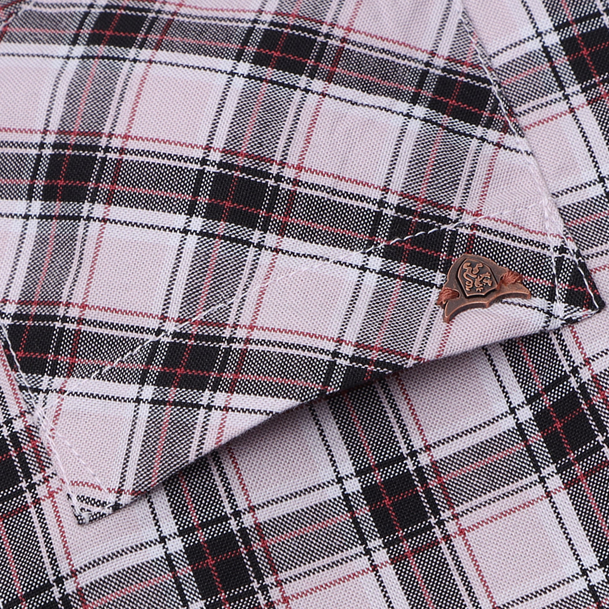 Peach Oxford Checks Shirt for Boys
