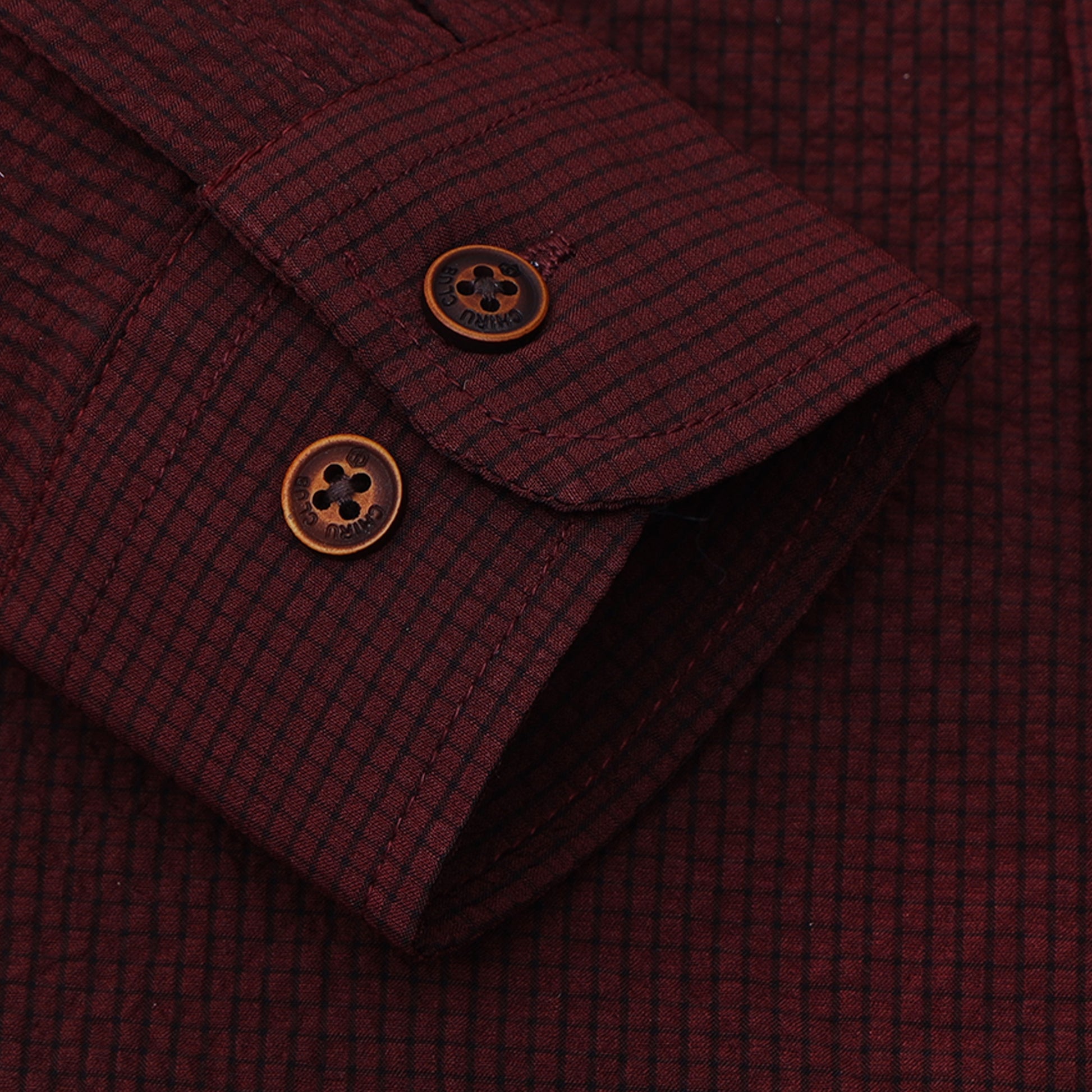 Maroon Solid Popcorn Shirt for Boys 