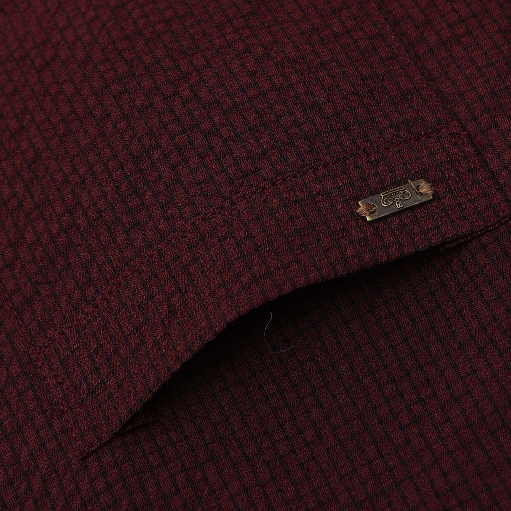 Maroon Solid Popcorn Shirt for Boys 