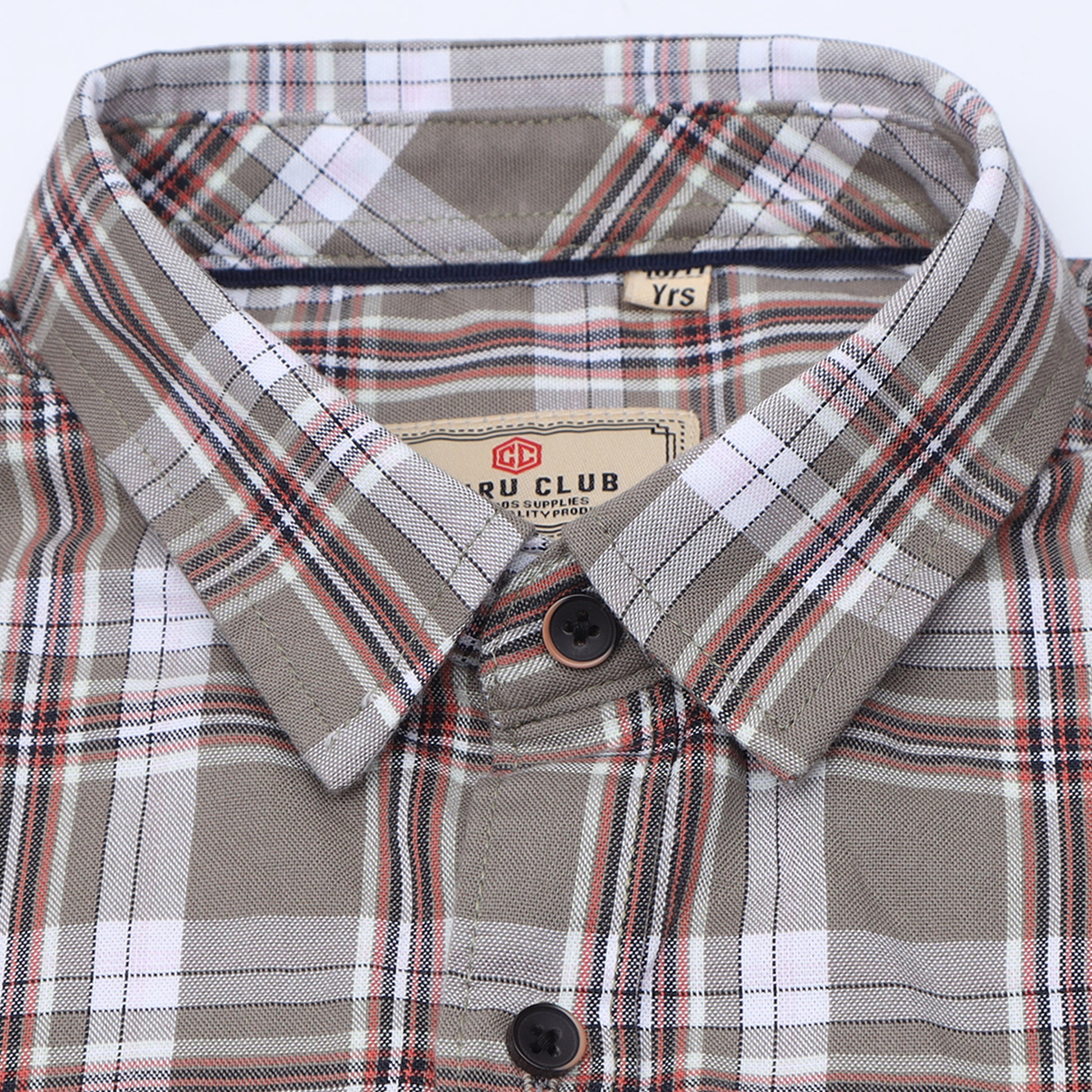 Sand Oxford Checks Shirt for Boys