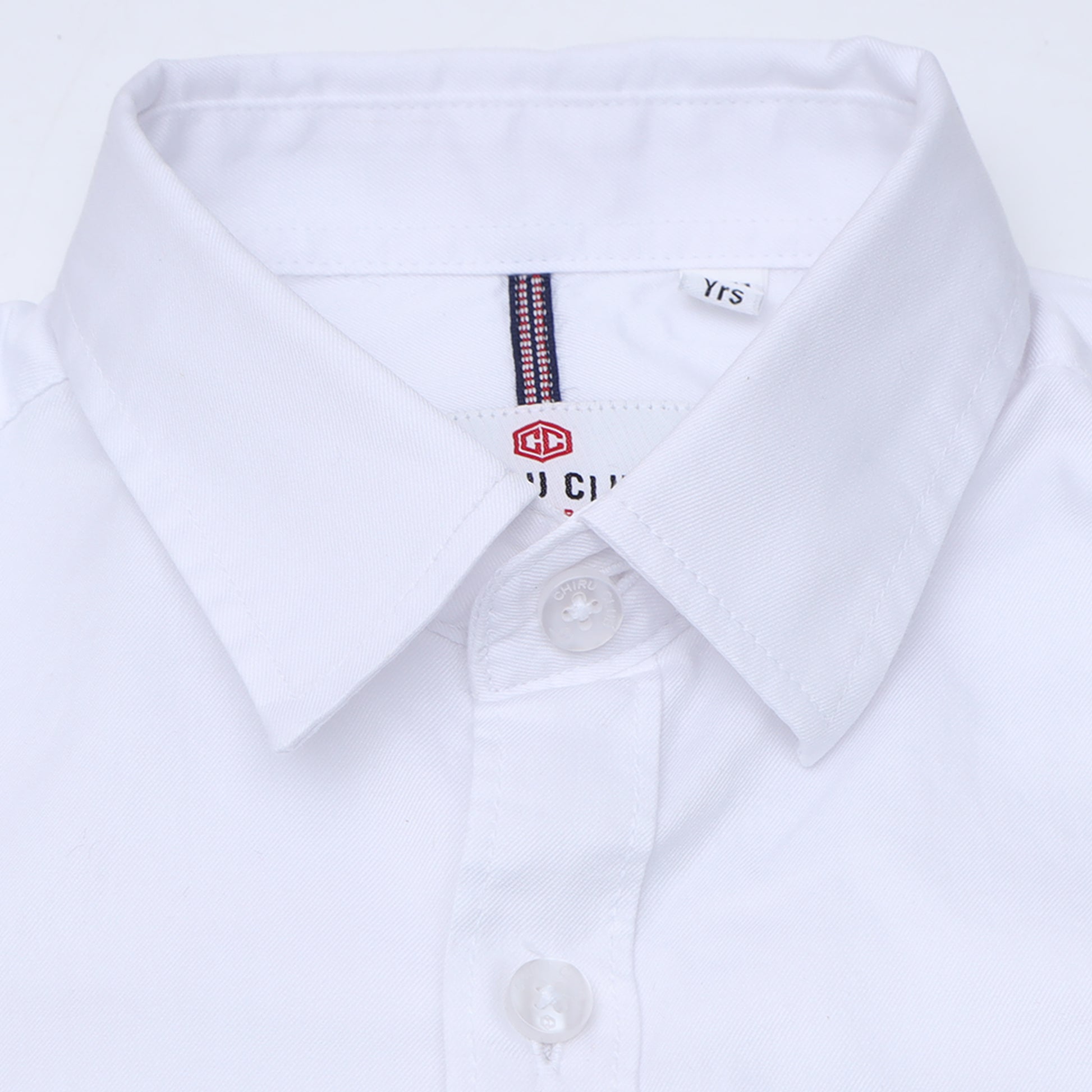  Pearl White Supima Cotton Solid Shirt for Boys 