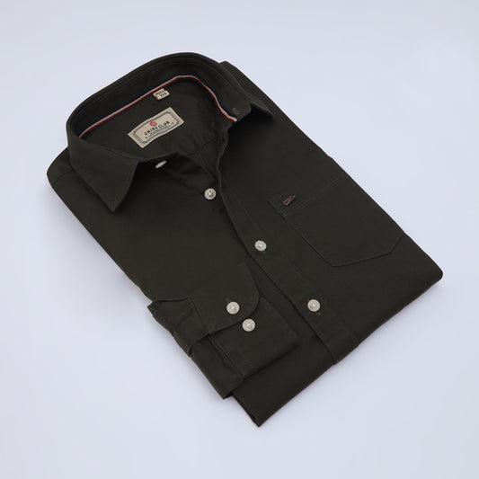 Black Denim Lycra Solid Shirt for Boys 