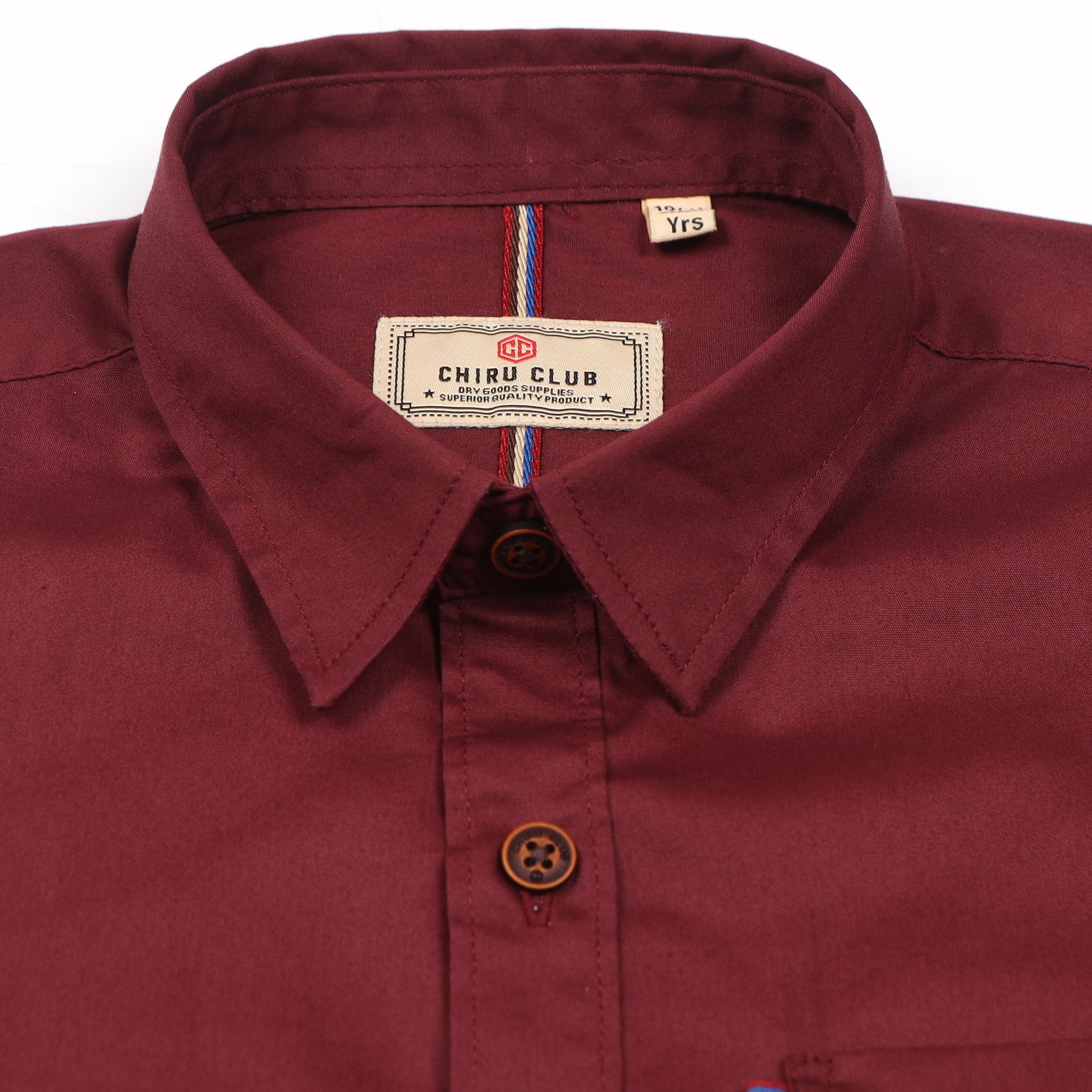 Maroon Solid Shirt For Boys