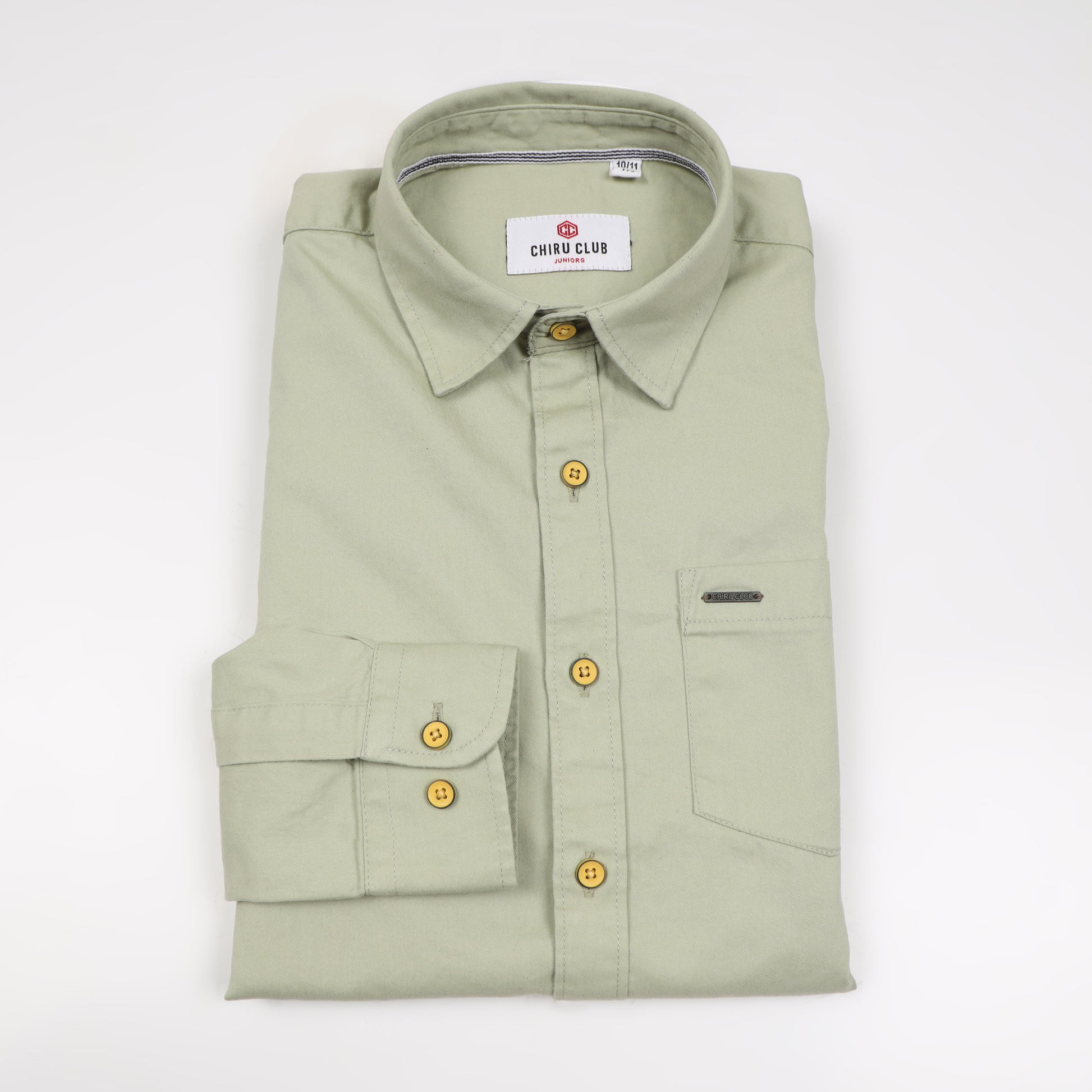 Pista Twill Leather Finish Solid Shirt For Boys