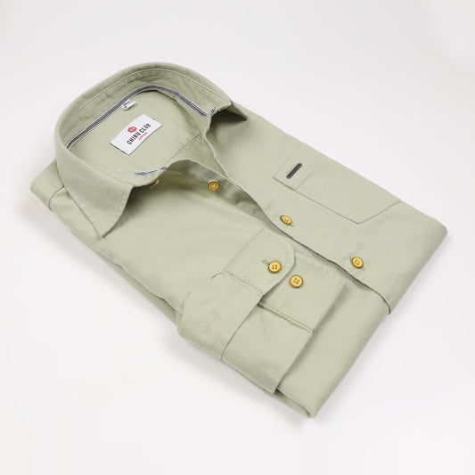 Pista Twill Leather Finish Solid Shirt For Boys