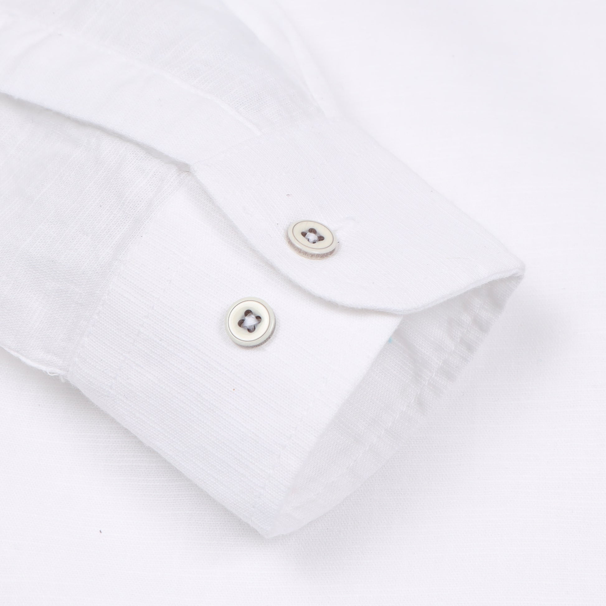 White Cotton Linen Solid Shirt For Boys