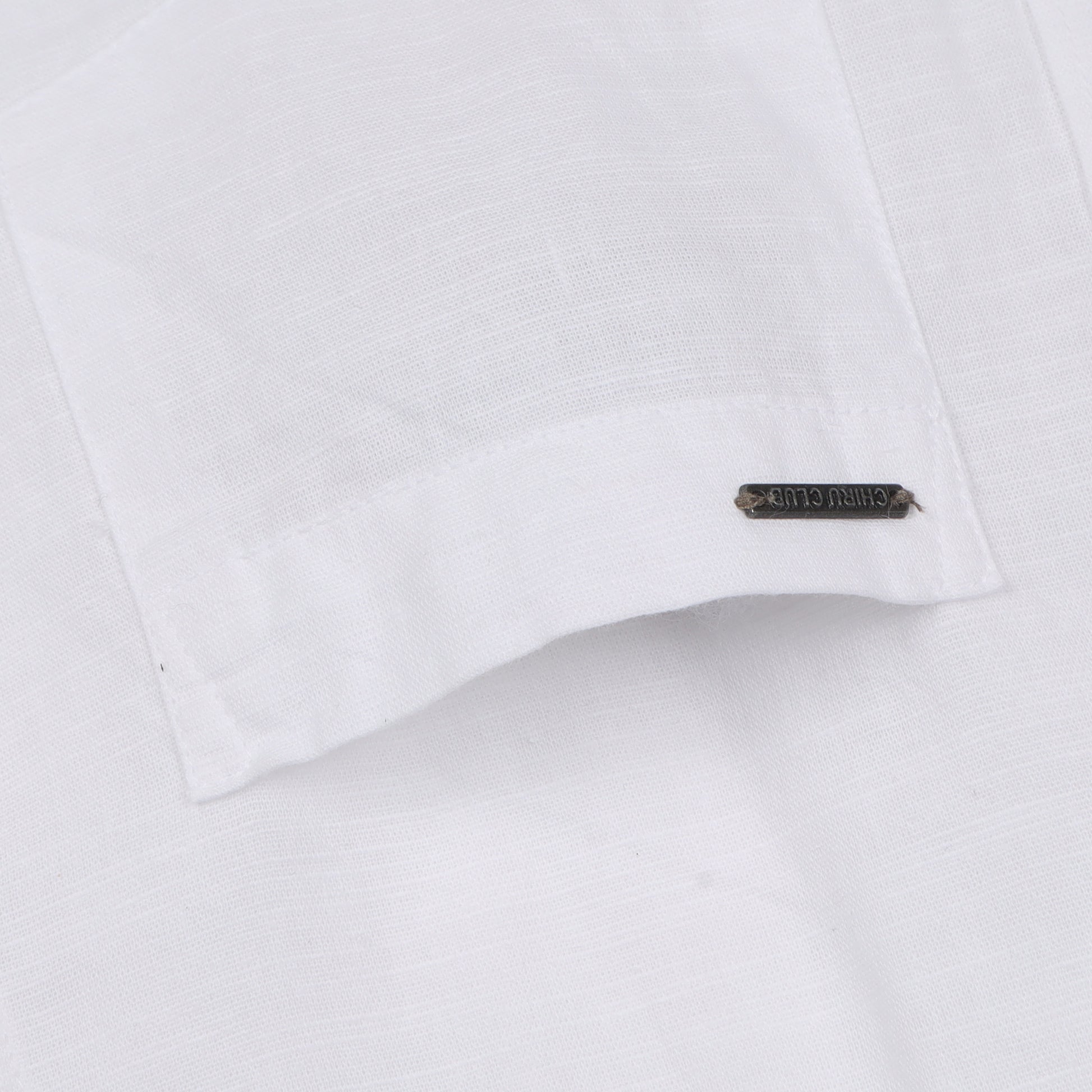 White Cotton Linen Solid Shirt For Boys