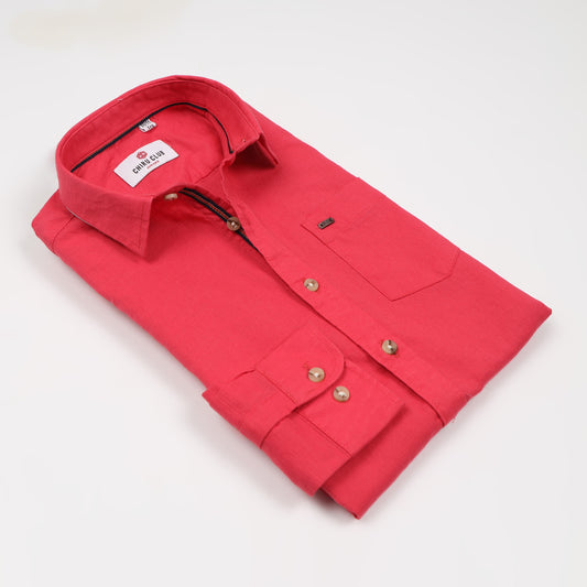 Rani Pink Cotton Linen Shirt For Boys