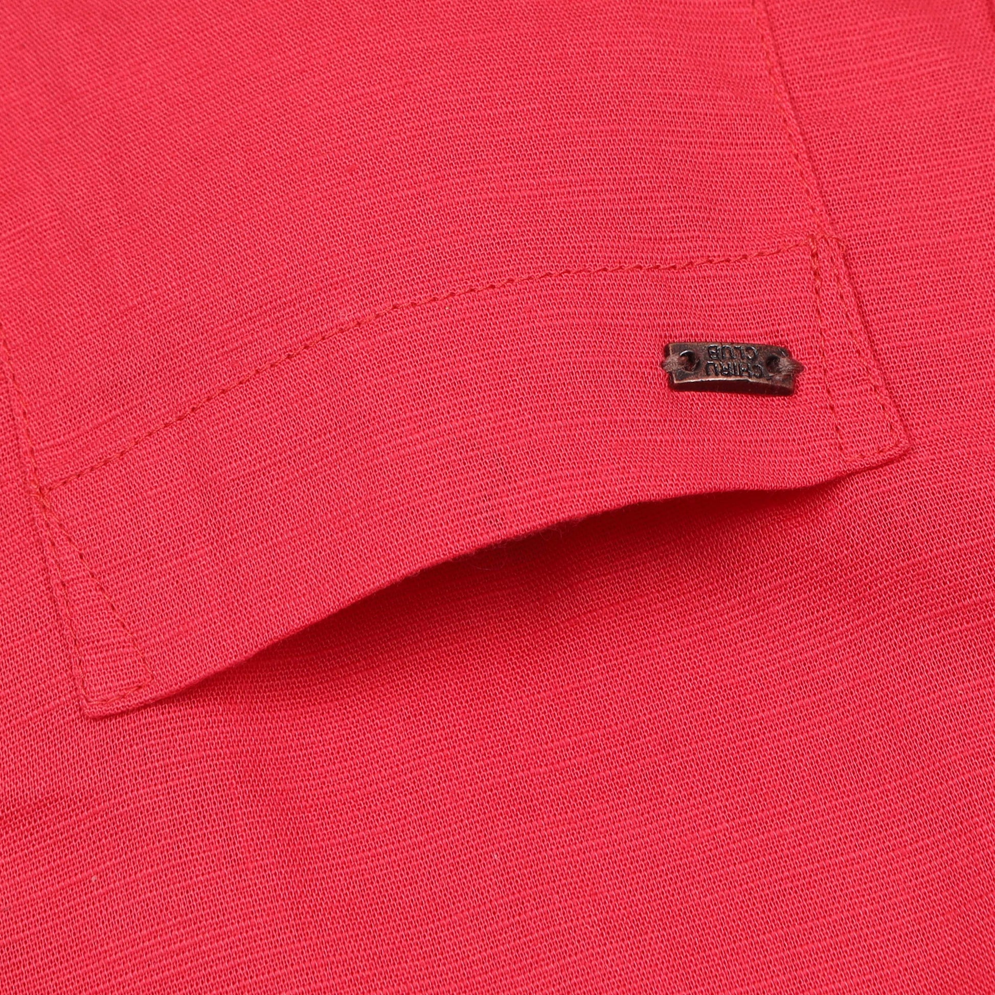Rani Pink Cotton Linen Shirt For Boys