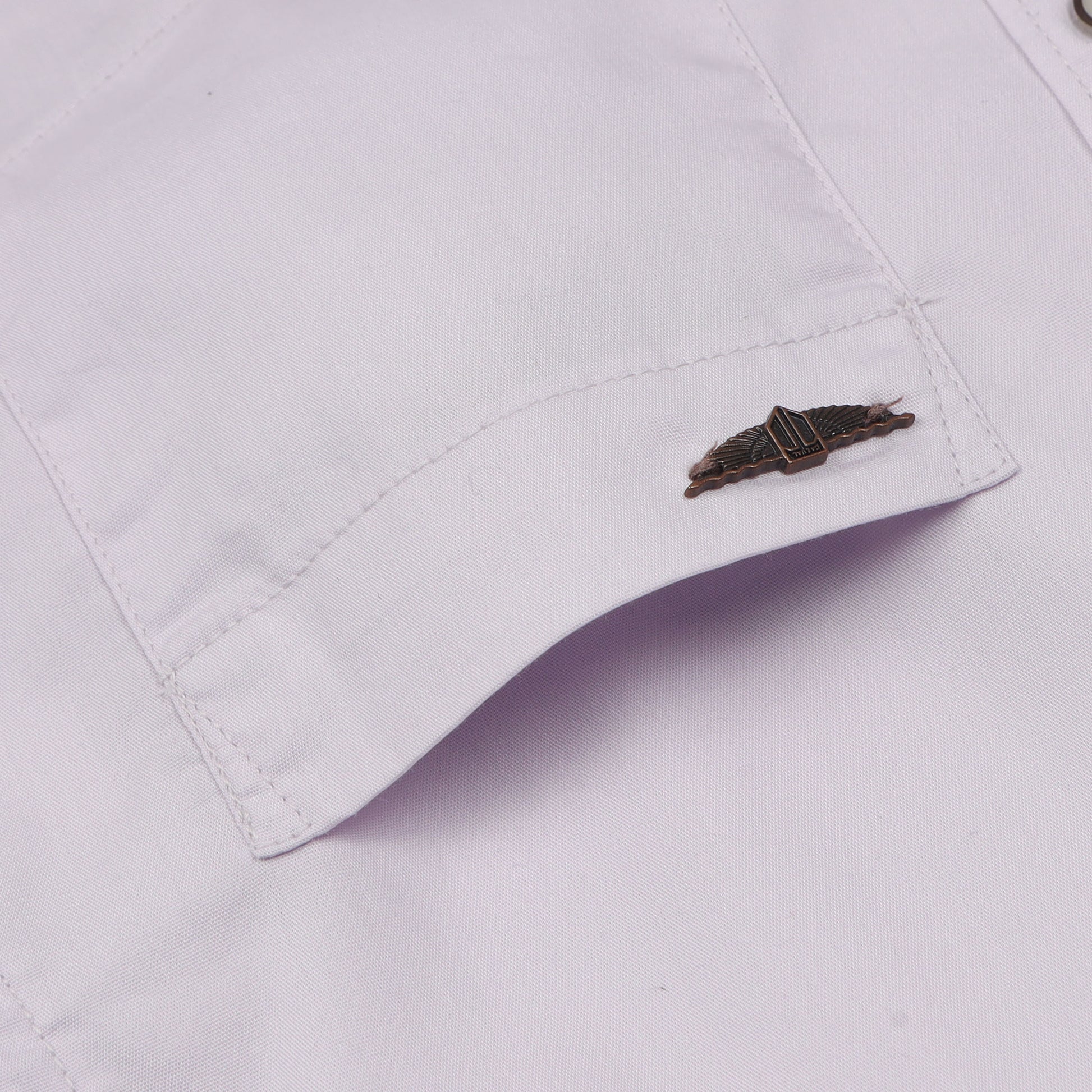 Off White Poplin Lycra Solid Shirt