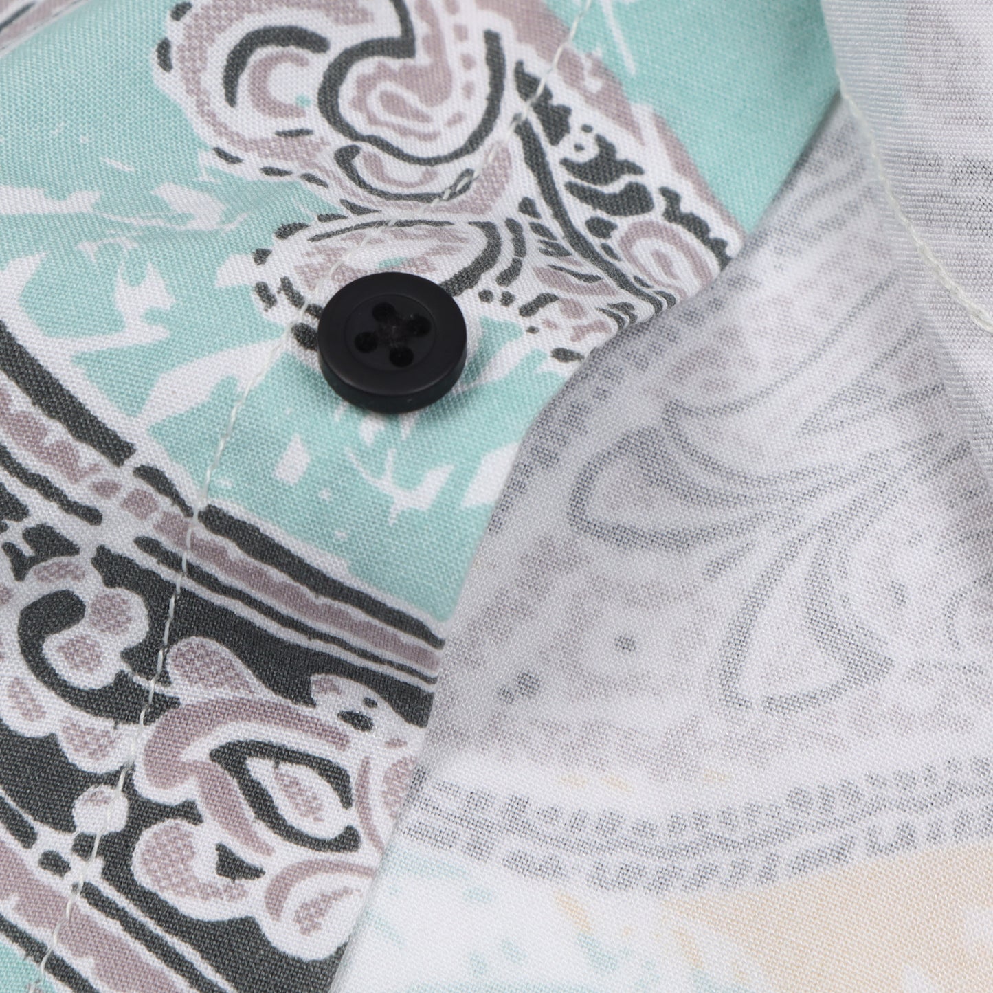 Aqua Grey Digital Printed Rayon Shirt For Boys