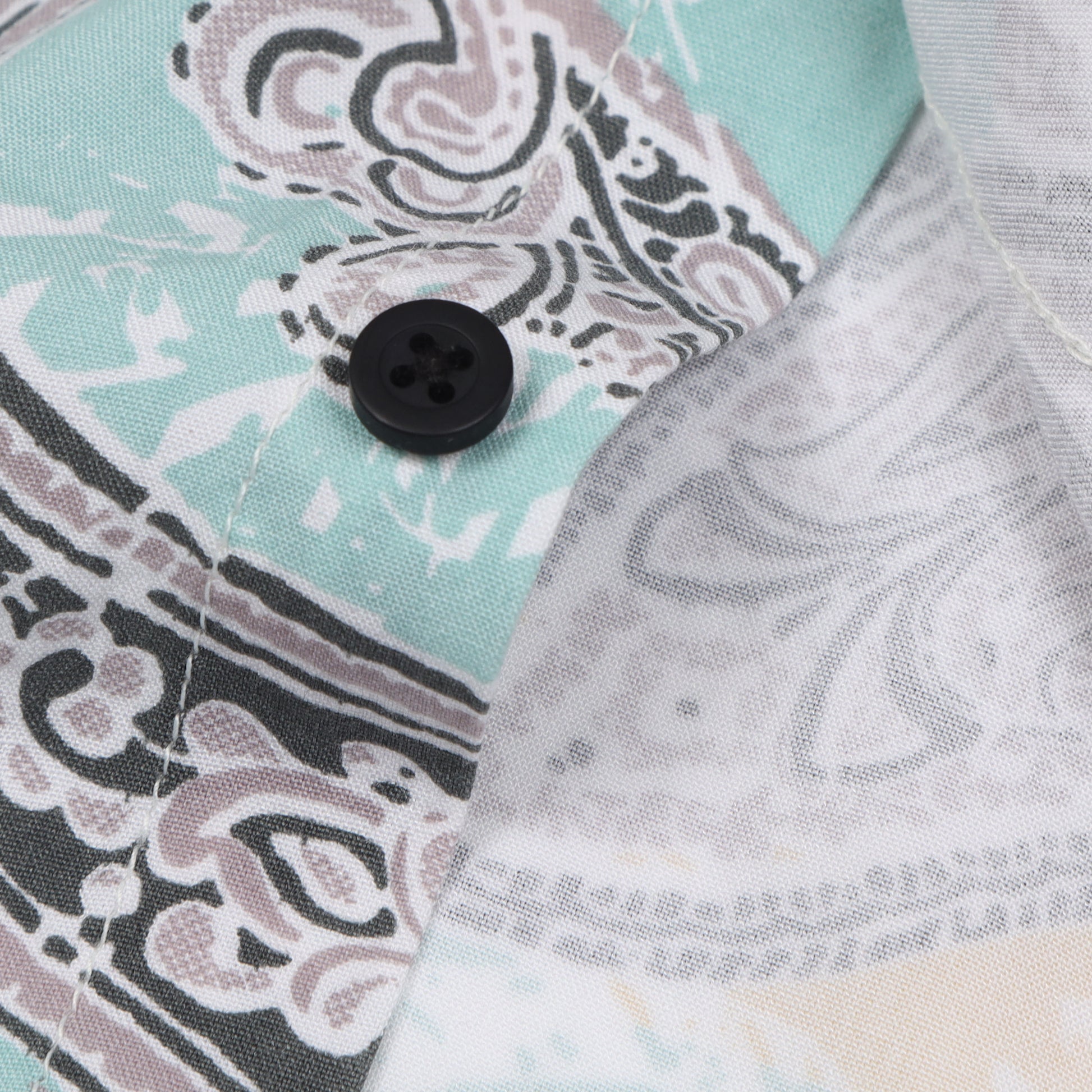 Aqua Grey Digital Printed Rayon Shirt For Boys