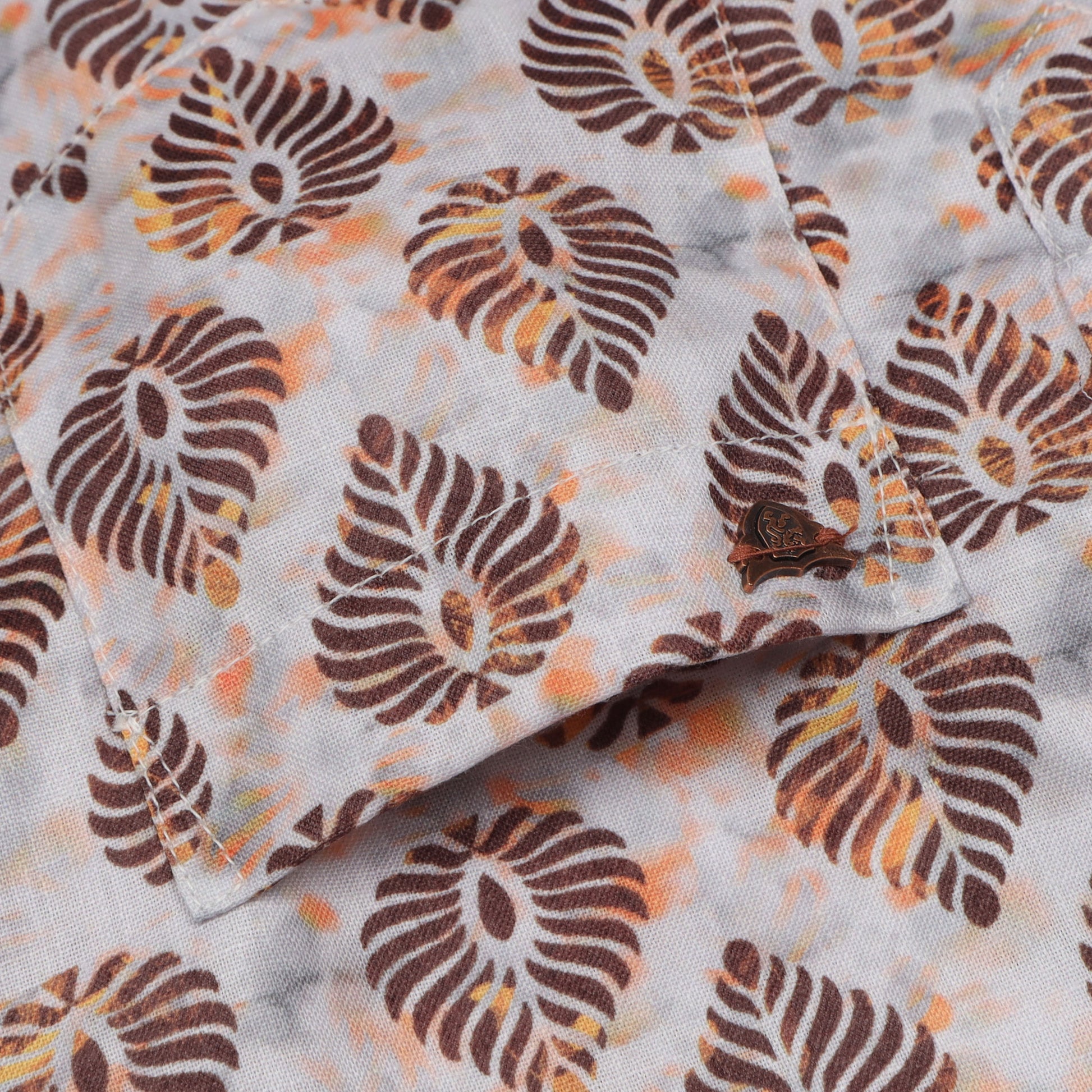White Brown Rayon Digital Printed Shirt For Boys