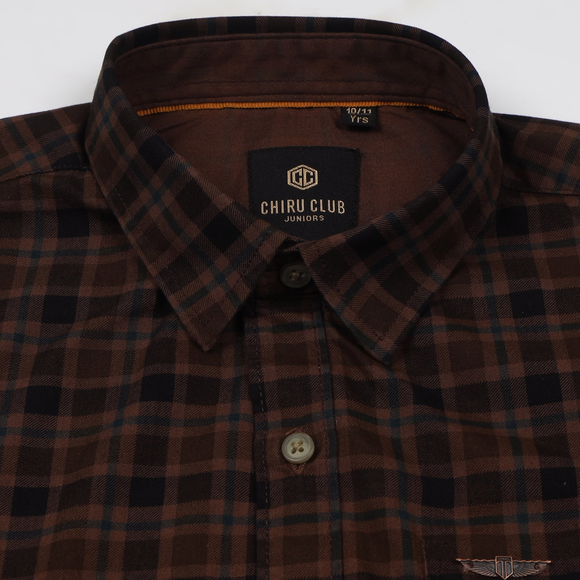Brown Laffer Checks Shirt For Boys