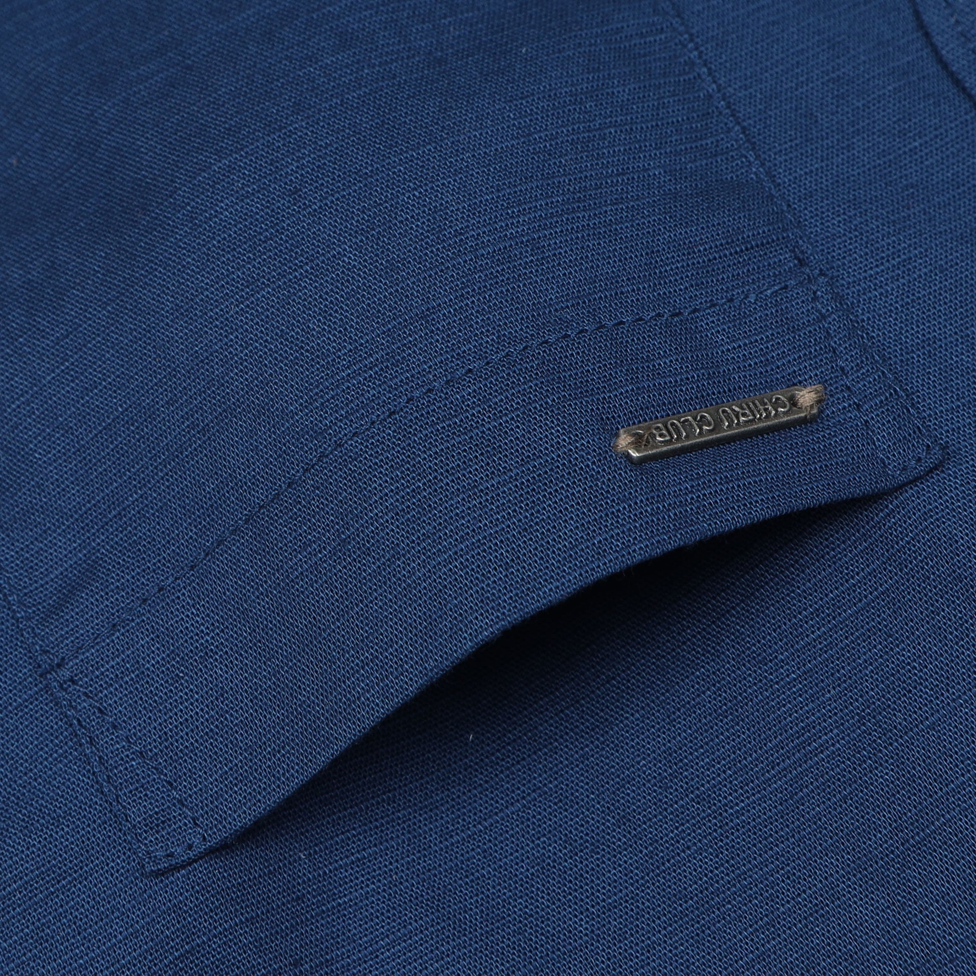Royal Blue Cotton Linen Solid Shirt For Boys