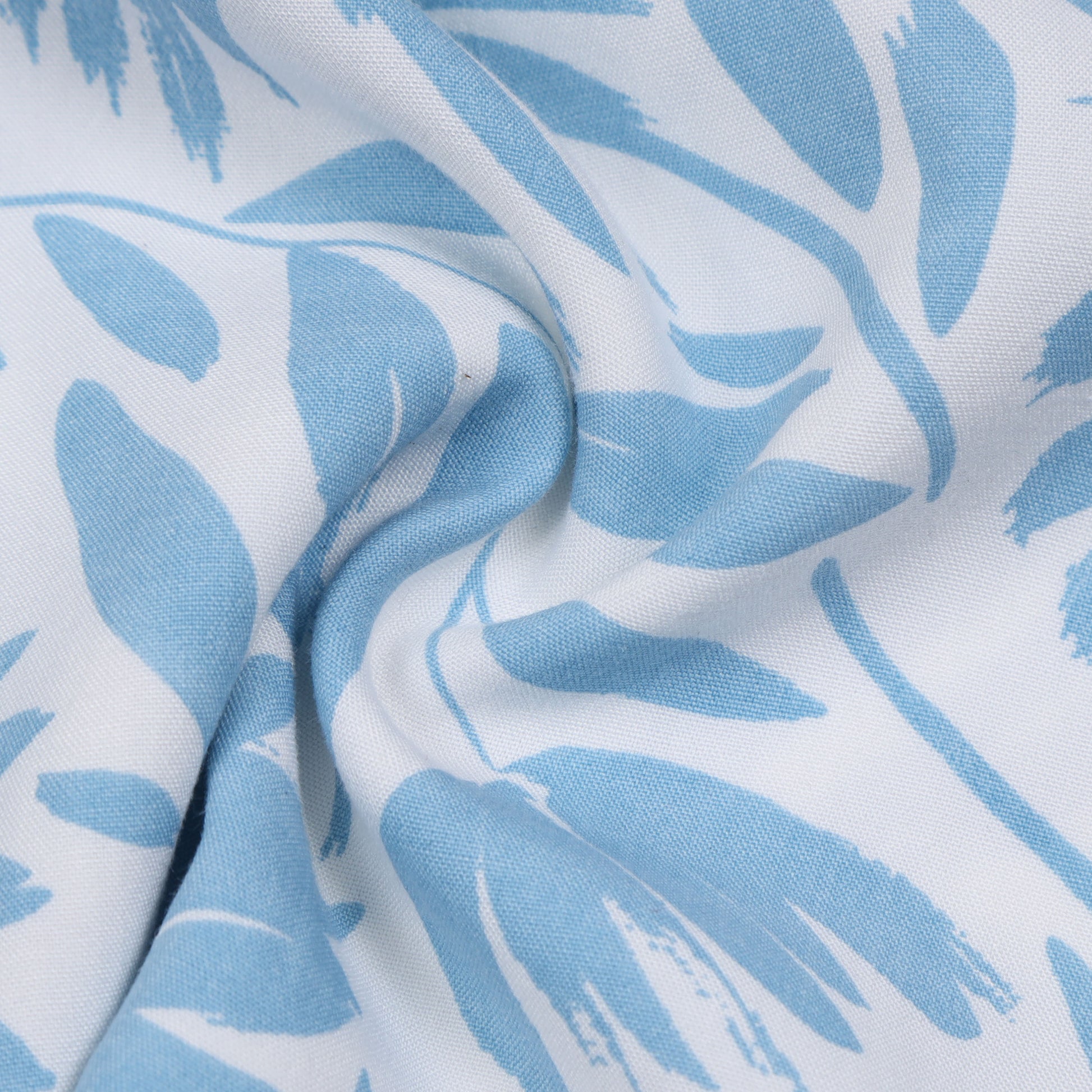 Aqua Blue Printed Rayon Shirt For Boys