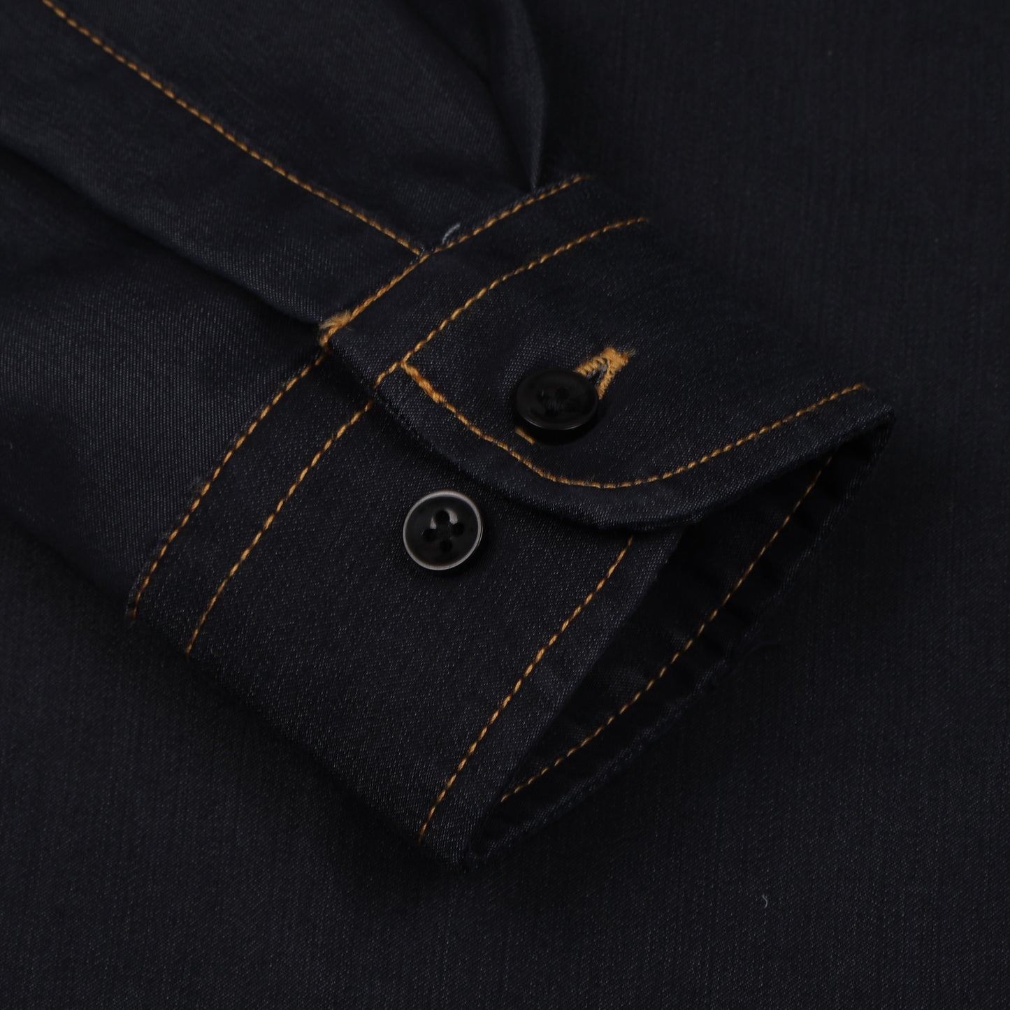 Navy Blue Denim Lycra Shirt for Boys