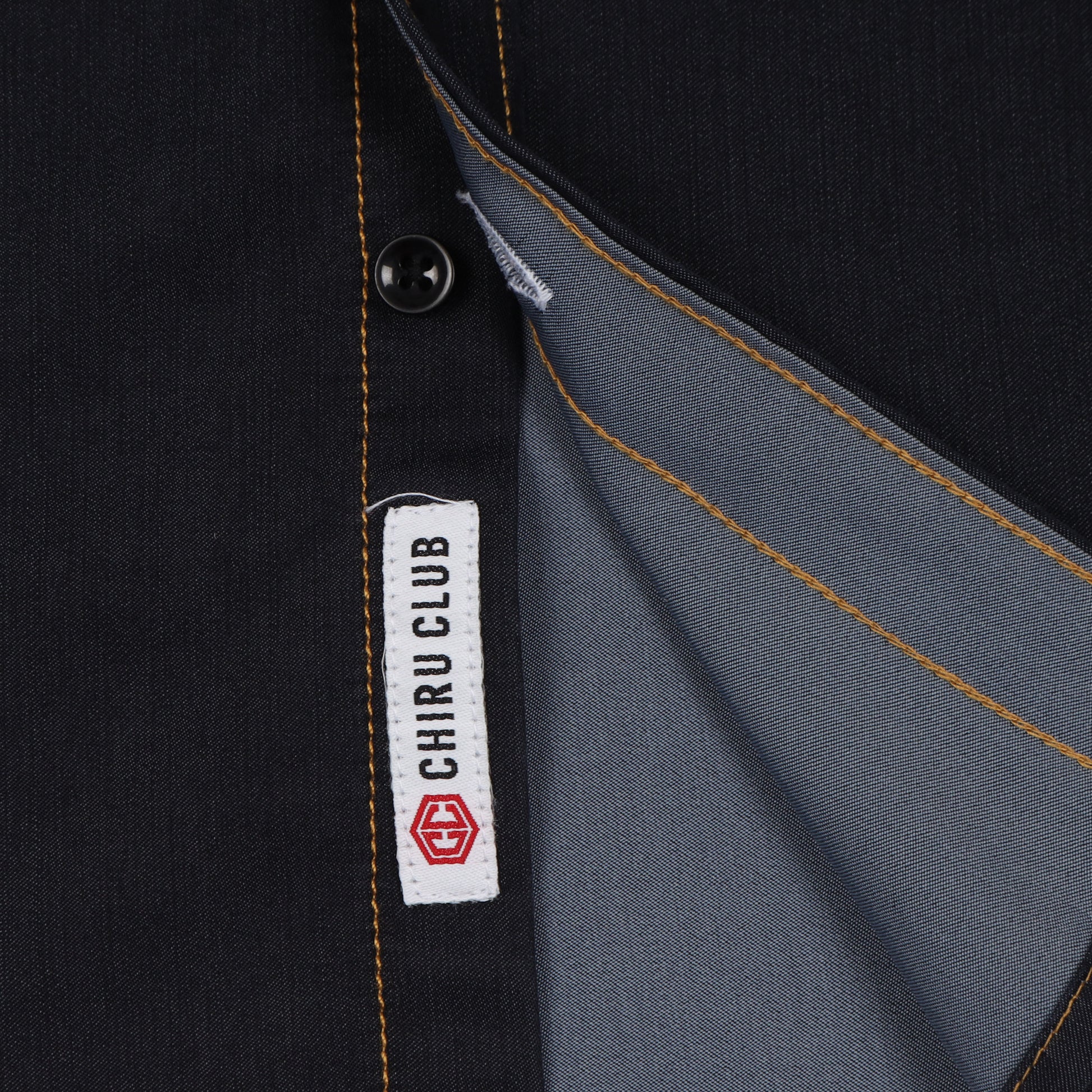 Navy Blue Denim Lycra Shirt for Boys