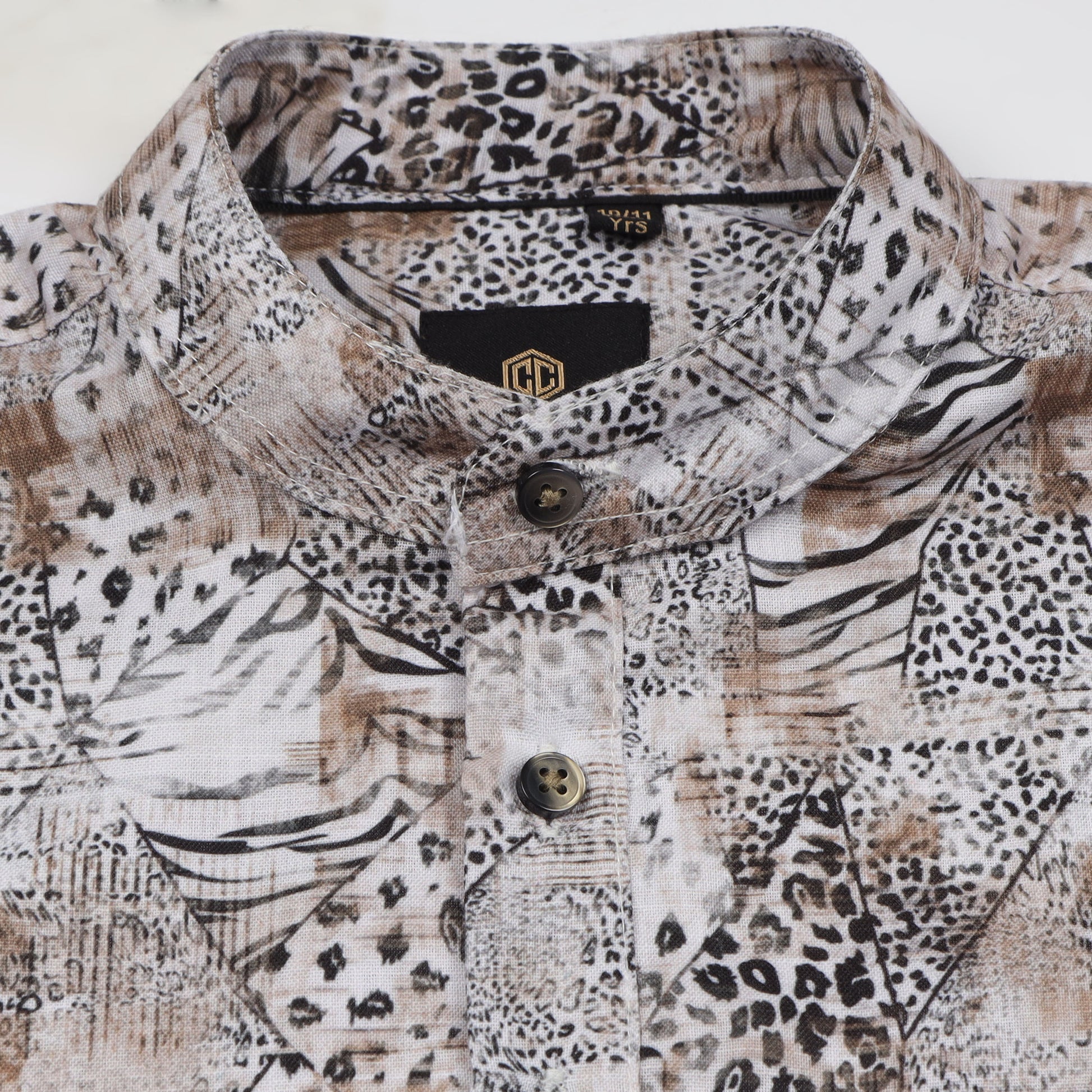 Black and Brown Rayon Digital Printed Short Kurta