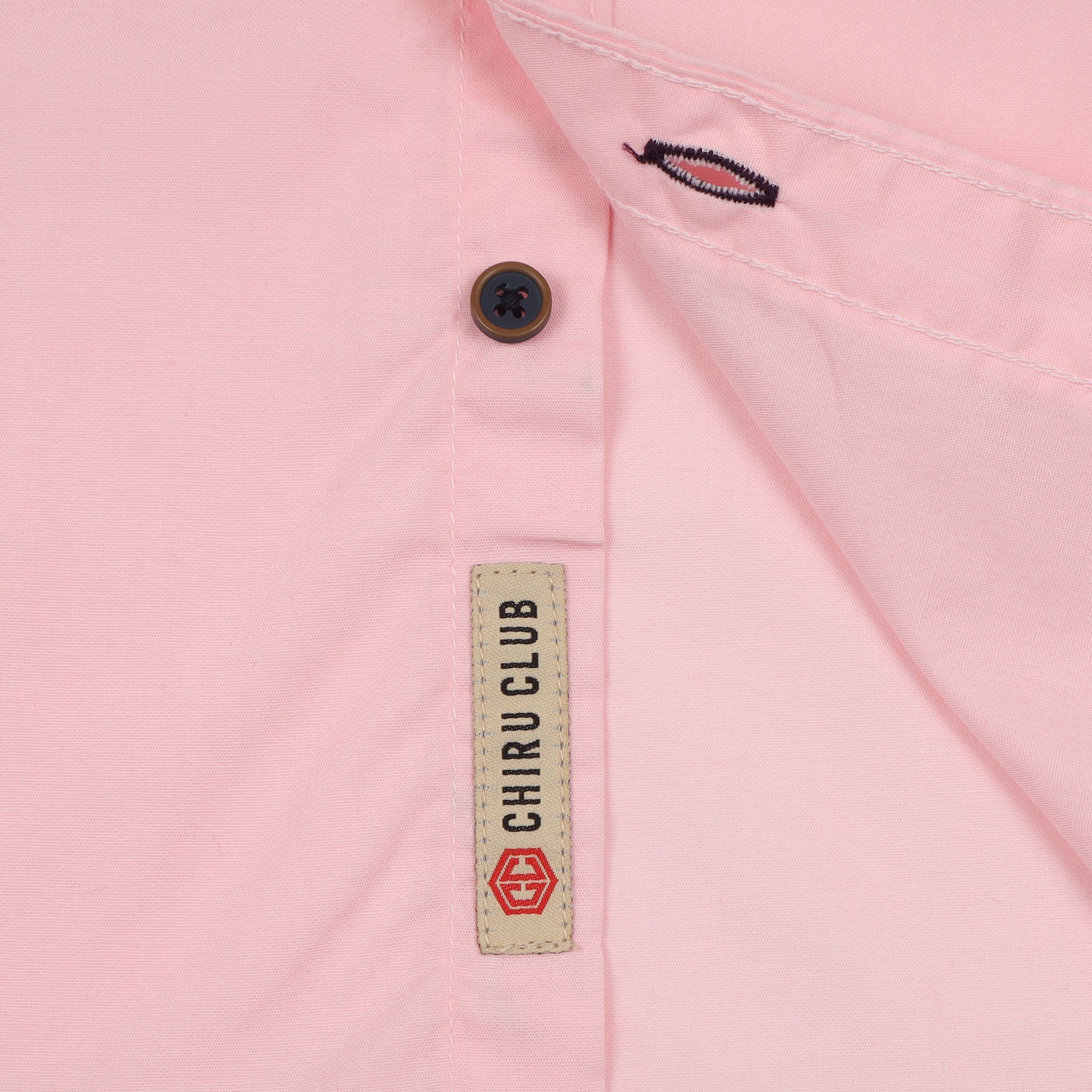 Pink Cotton Lycra Solid Shirt for Boys