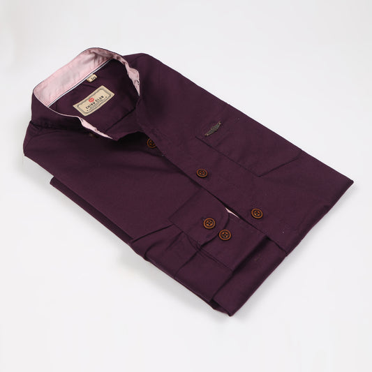 Purple Solid Shirt for Boys