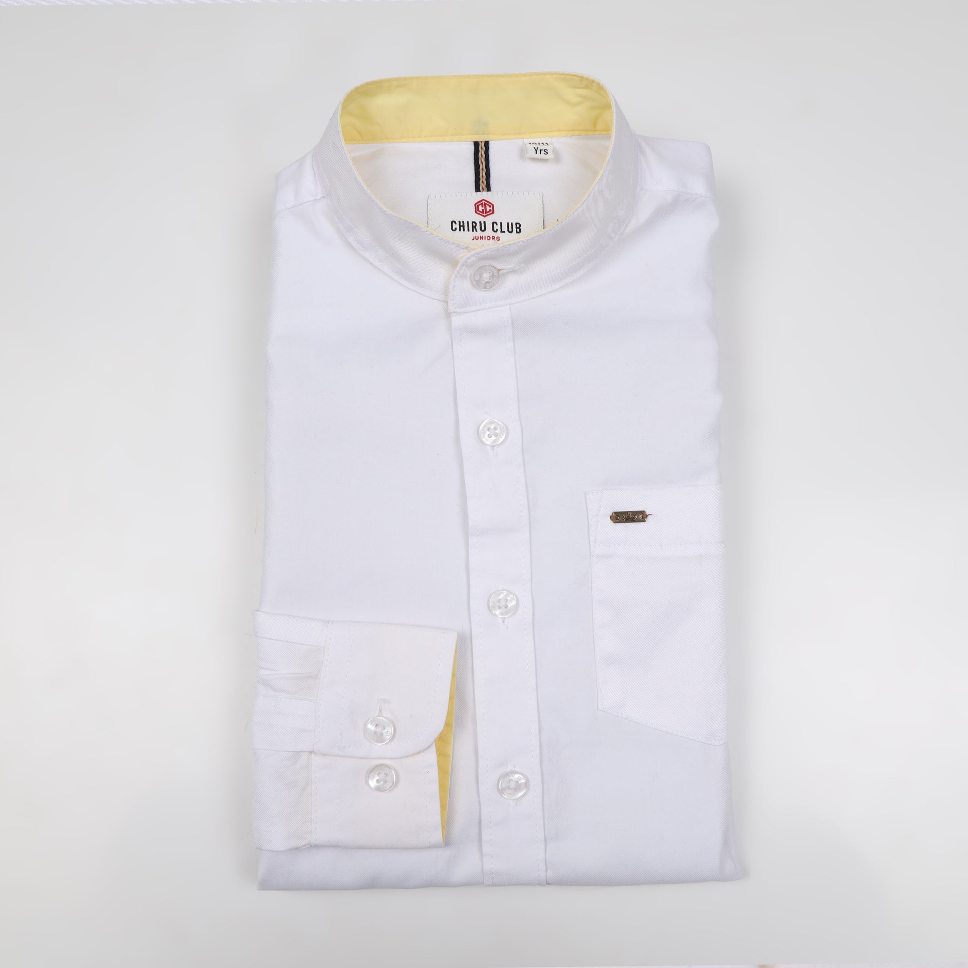 White Supima Cotton Solid Shirt for Boys