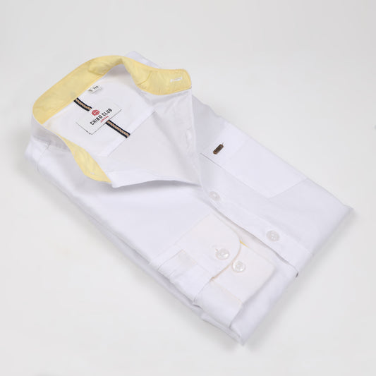 White Supima Cotton Solid Shirt for Boys
