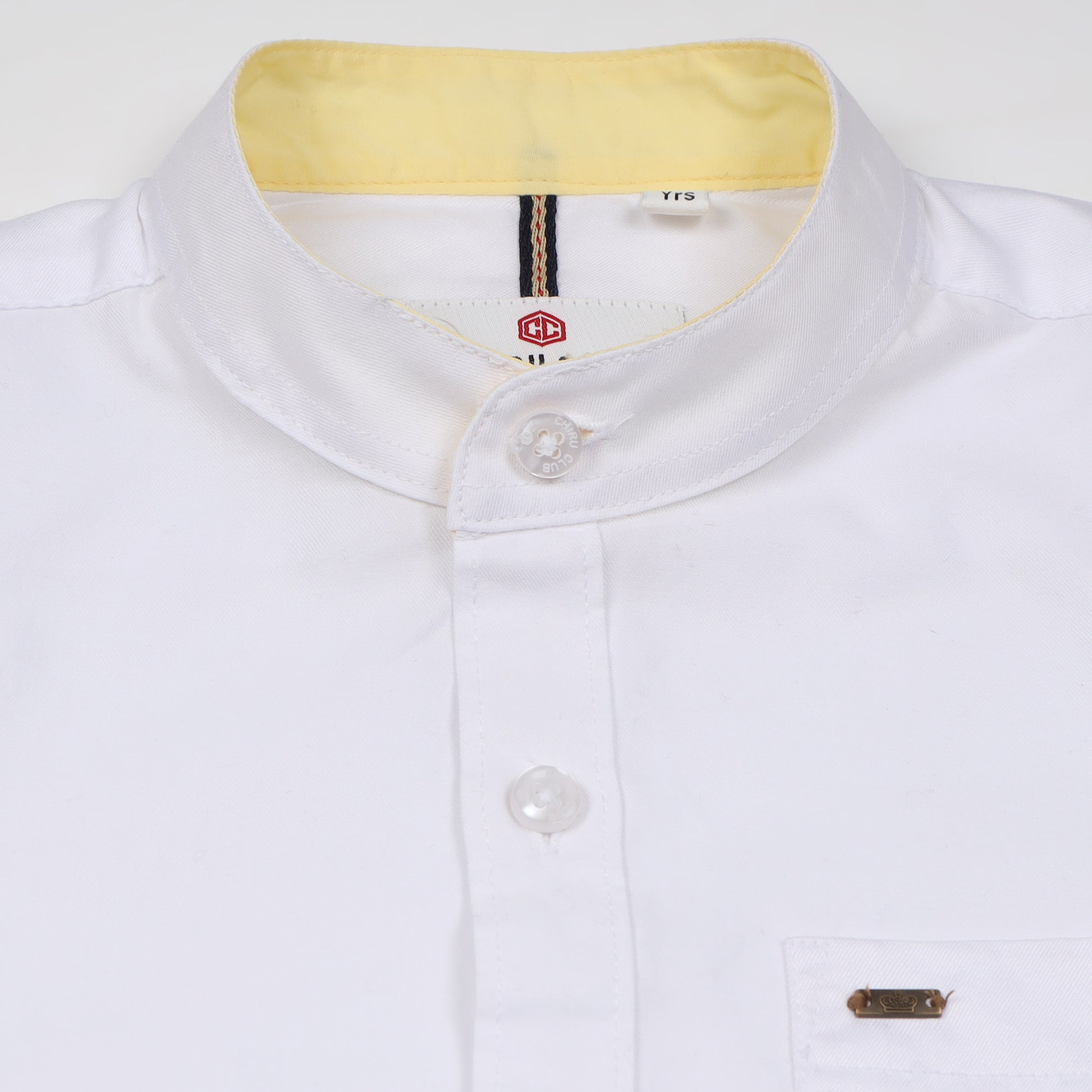White Supima Cotton Solid Shirt for Boys